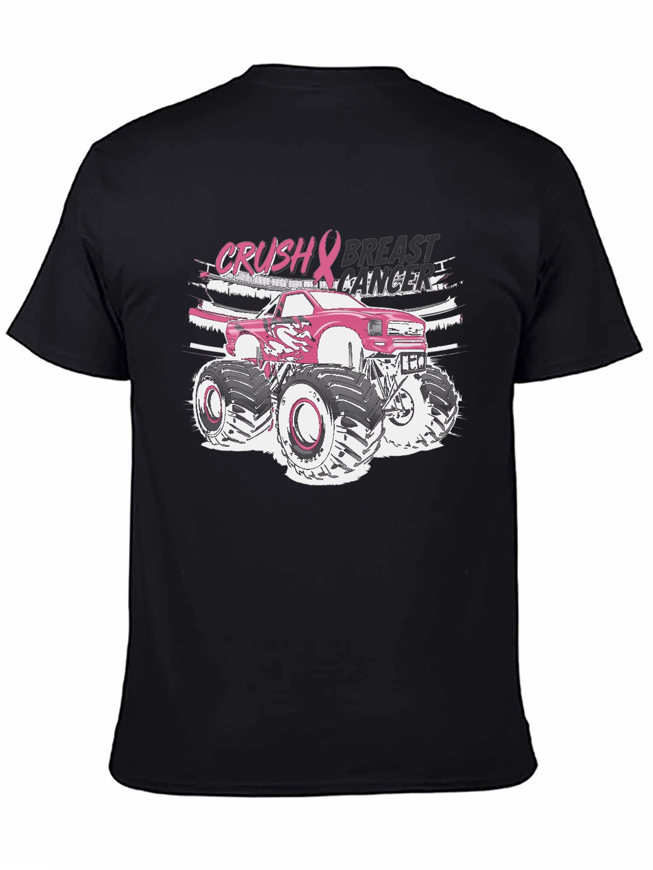Crush Breast Cancer Monster Truck T-Shirt