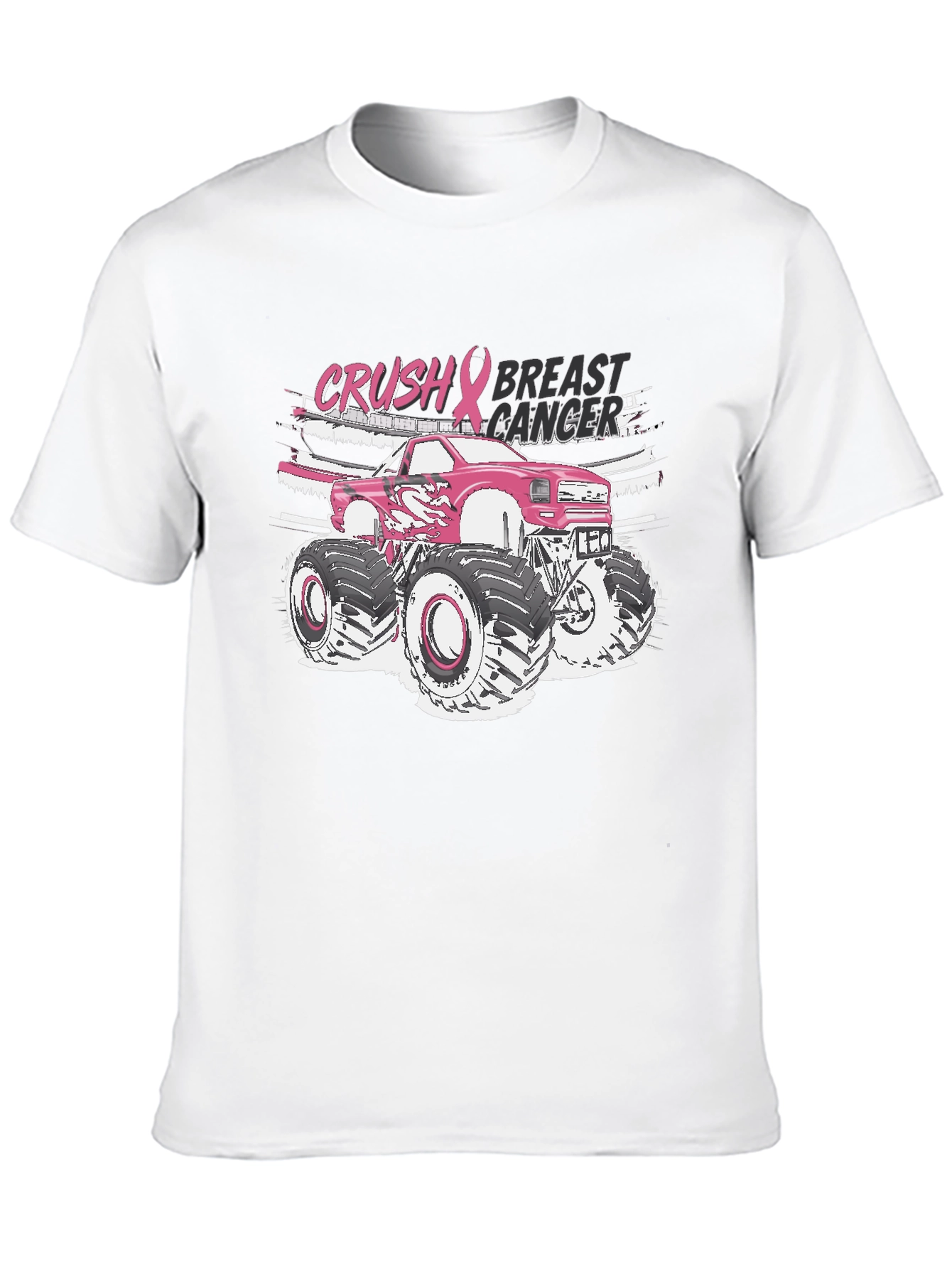 Crush Breast Cancer Monster Truck T-Shirt