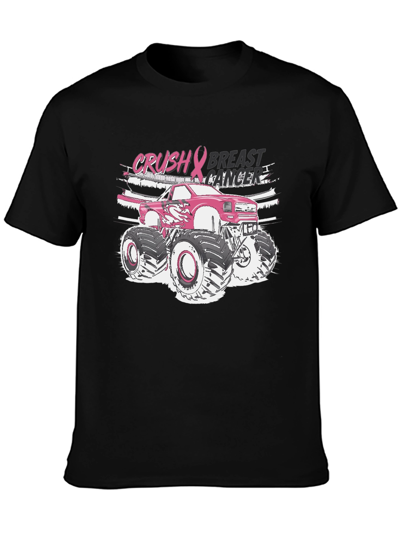Crush Breast Cancer Monster Truck T-Shirt