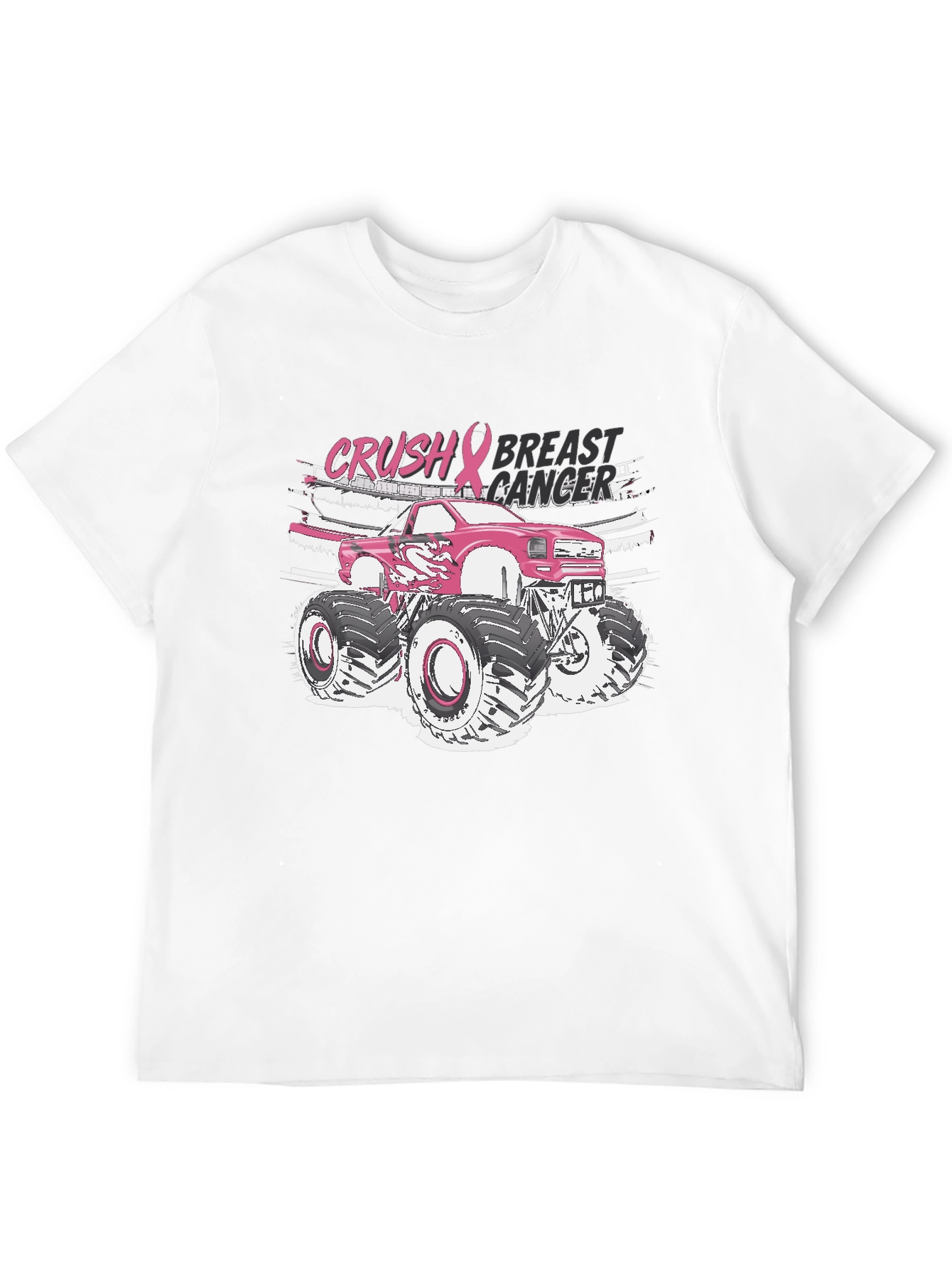 Crush Breast Cancer Monster Truck T-Shirt