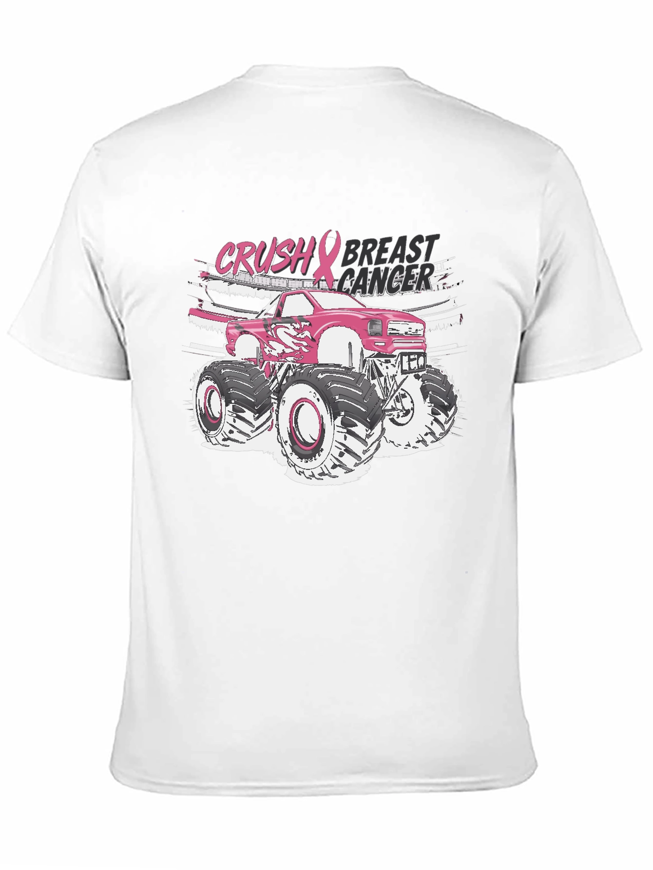 Crush Breast Cancer Monster Truck T-Shirt