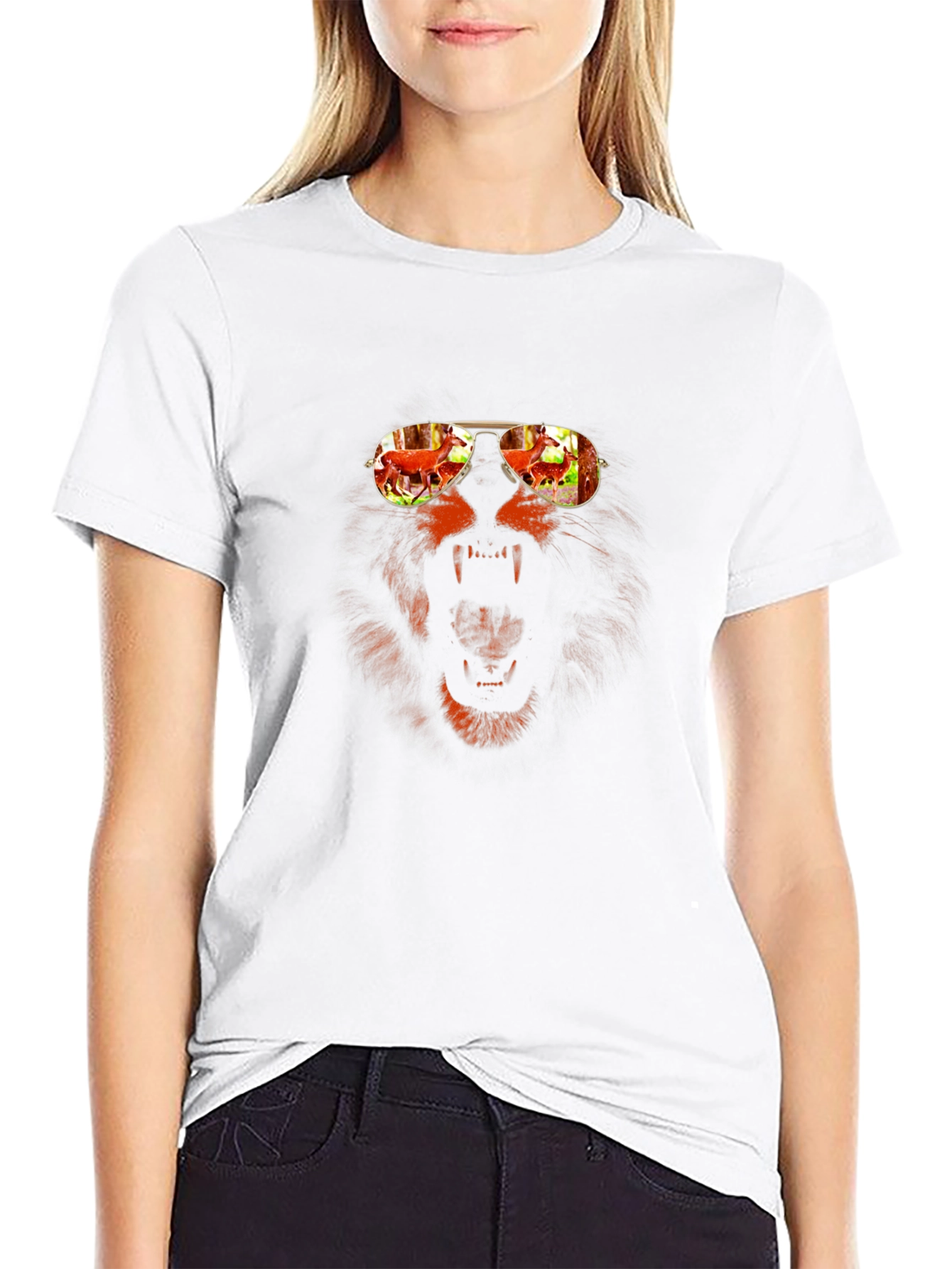 Lion Sunglasses Graphic Tee