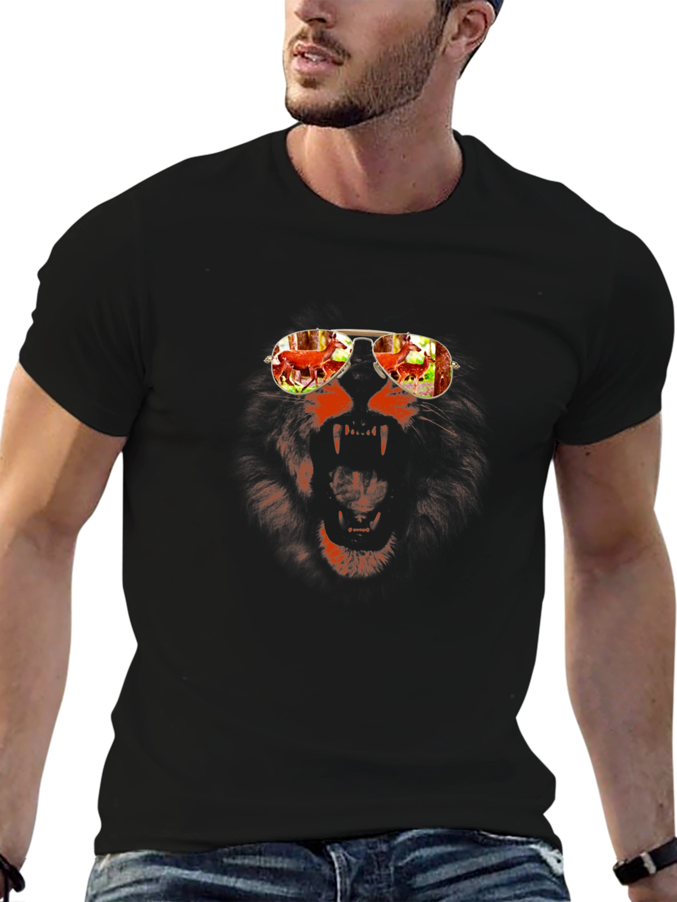 Lion Sunglasses Graphic Tee