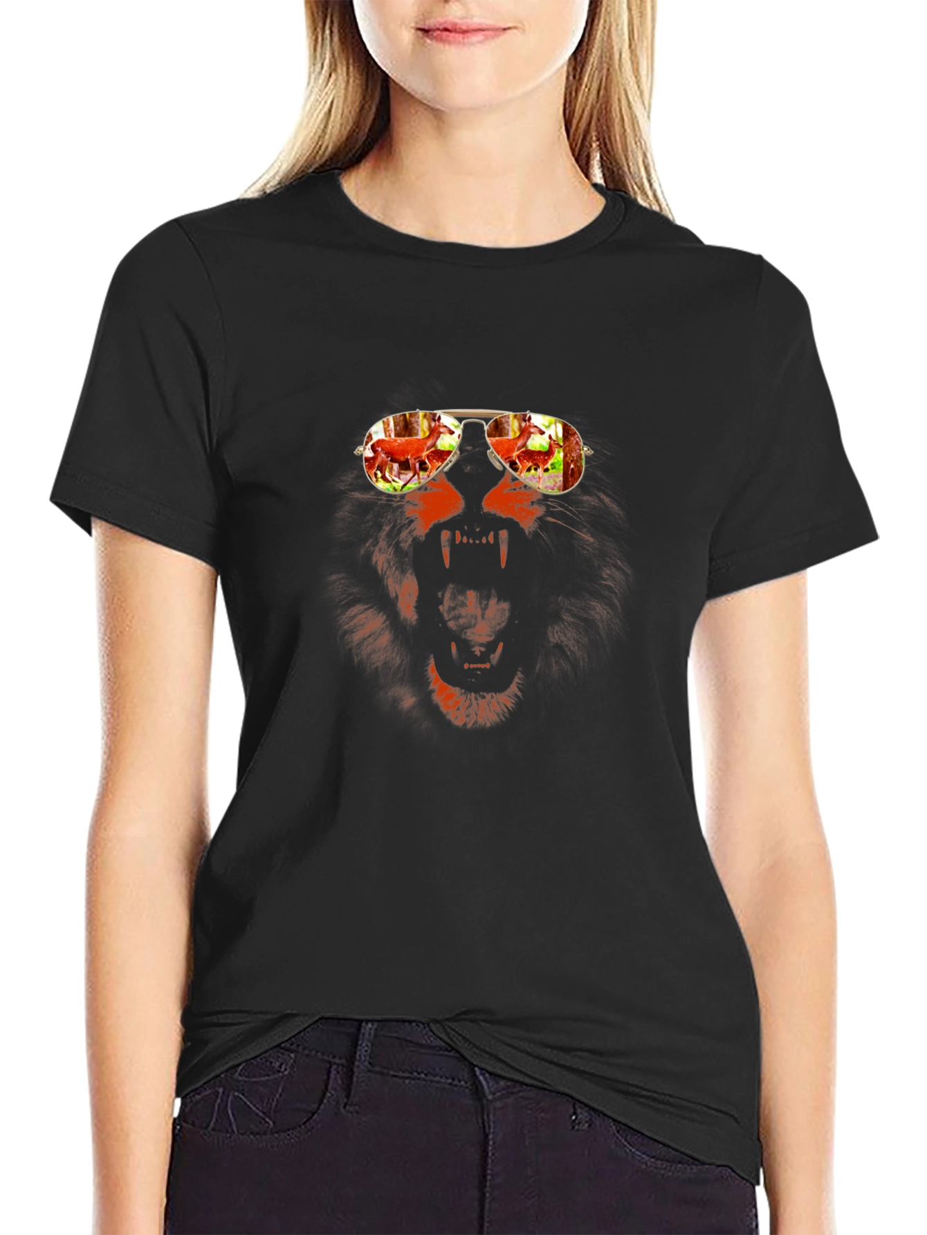 Lion Sunglasses Graphic Tee