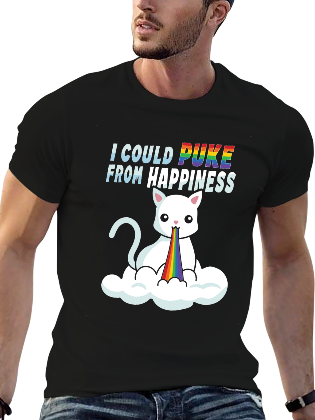 I Could Puke From Happiness Graphic Tee