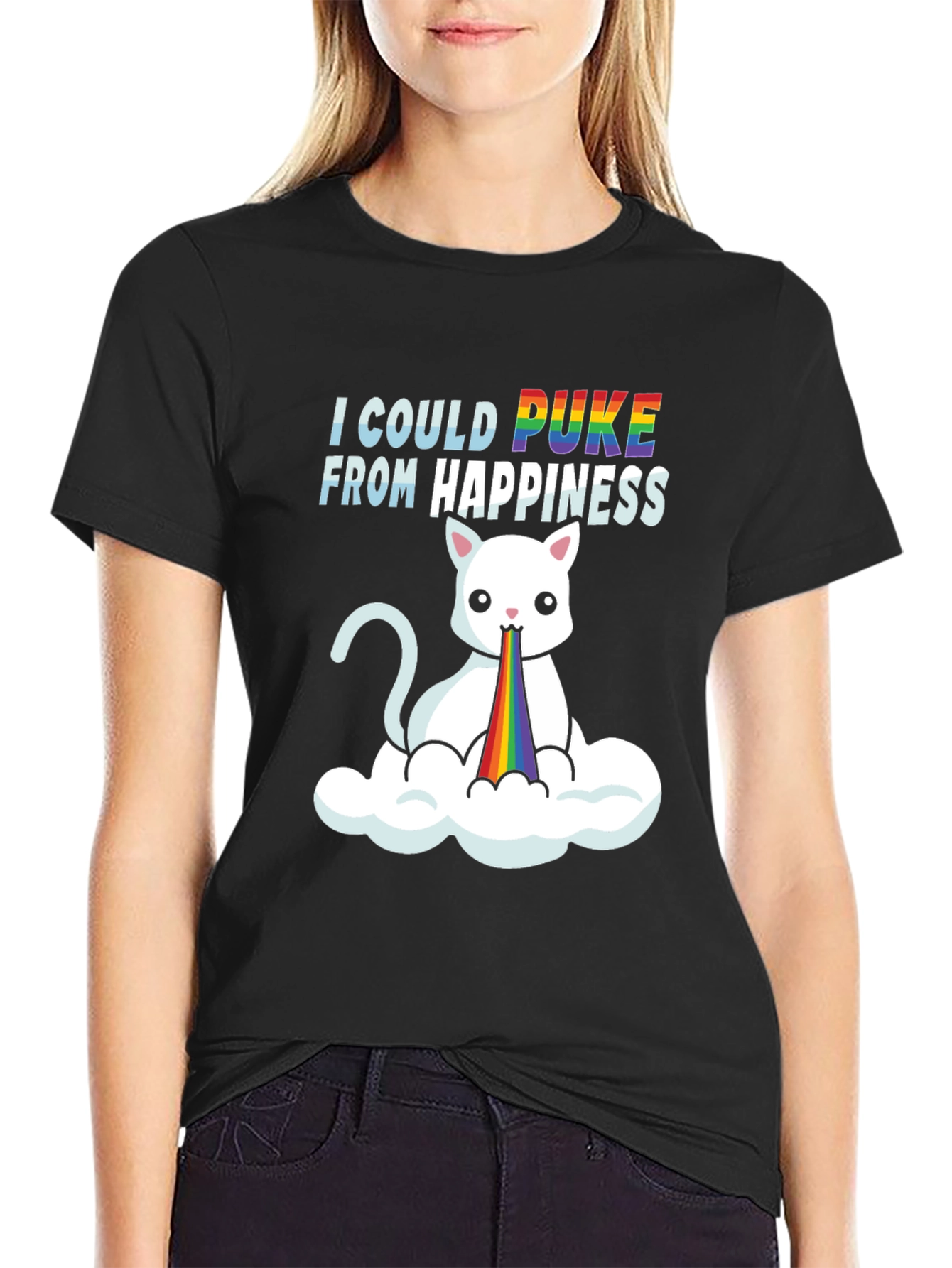 I Could Puke From Happiness Graphic Tee
