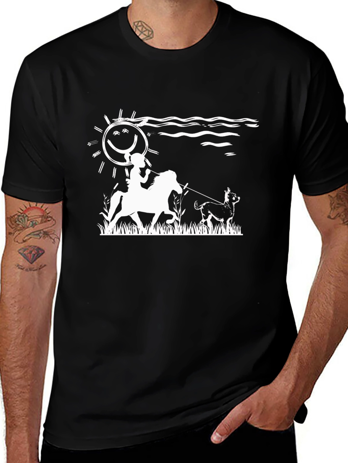 Equestrian Dog Walking T-Shirt