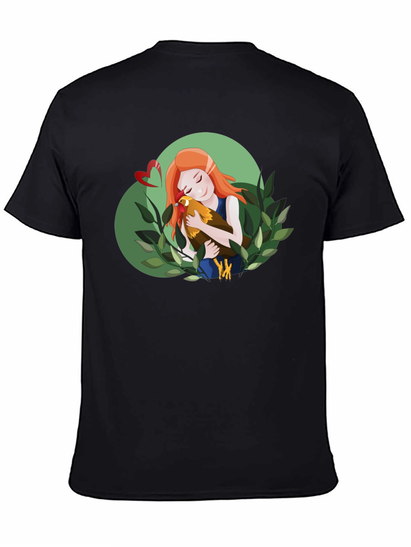 Girl Hugging Chicken T-Shirt - Cute Graphic Tee