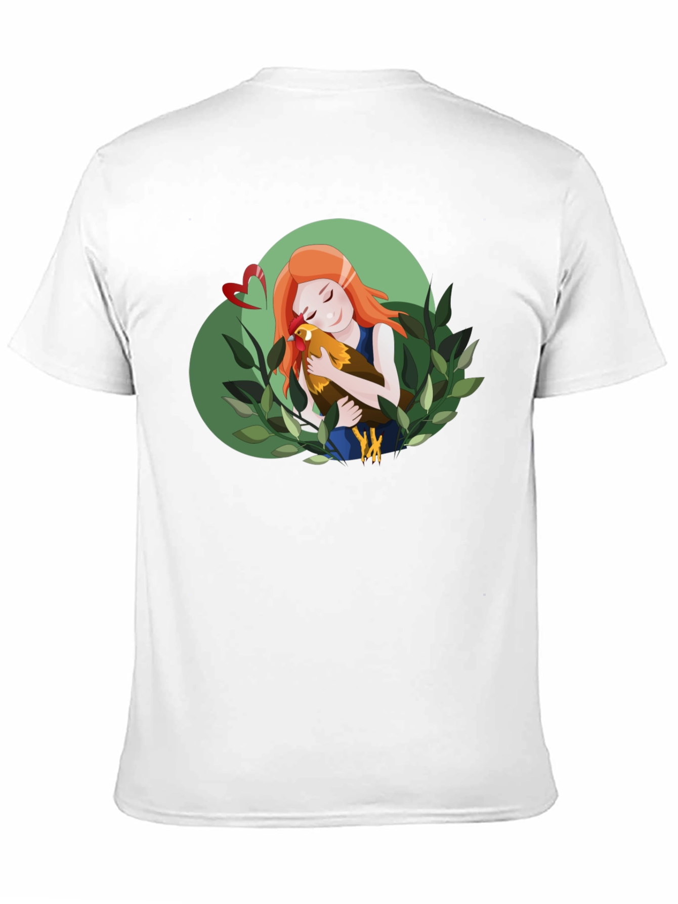 Girl Hugging Chicken T-Shirt - Cute Graphic Tee