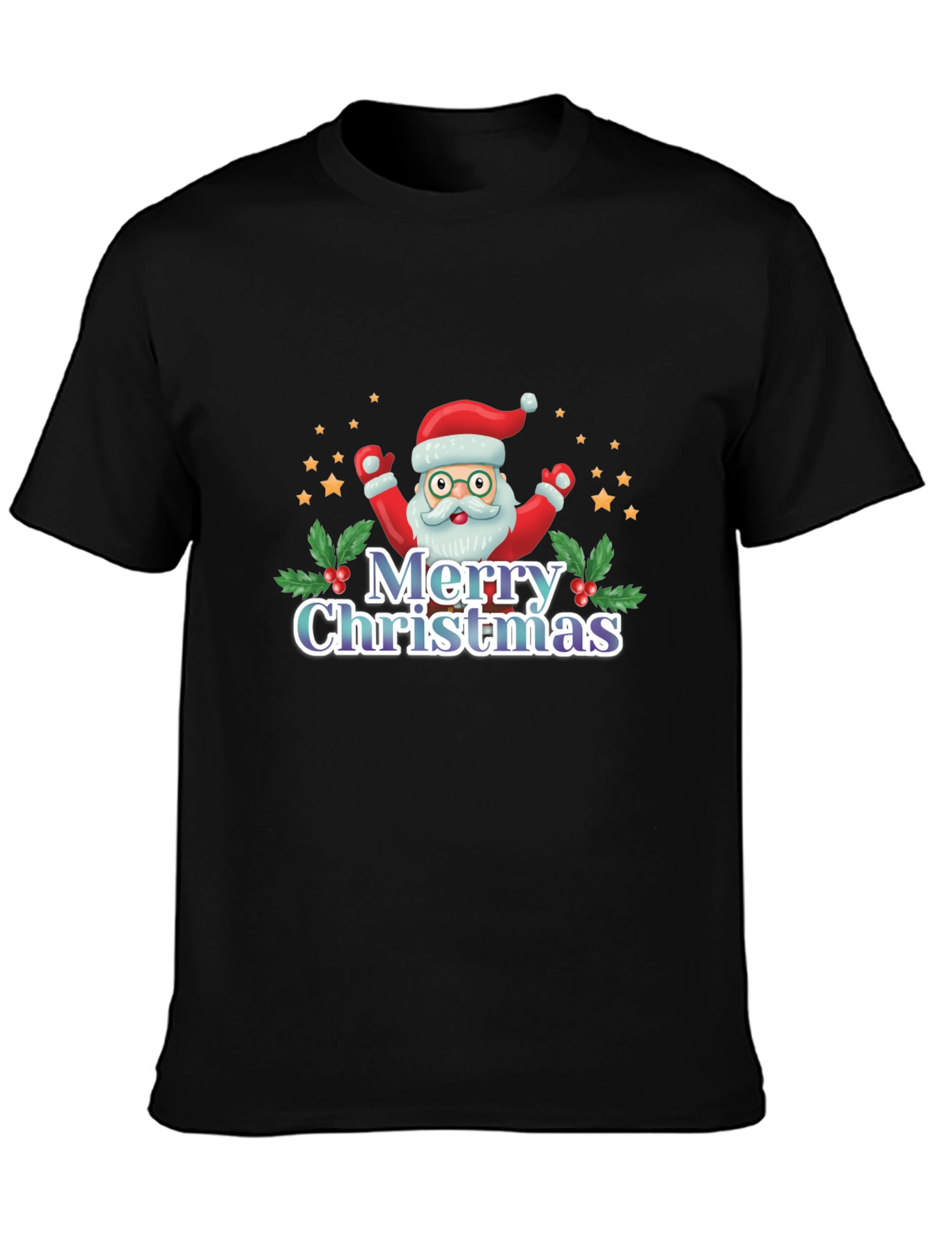 Festive Merry Christmas Santa Graphic Tee