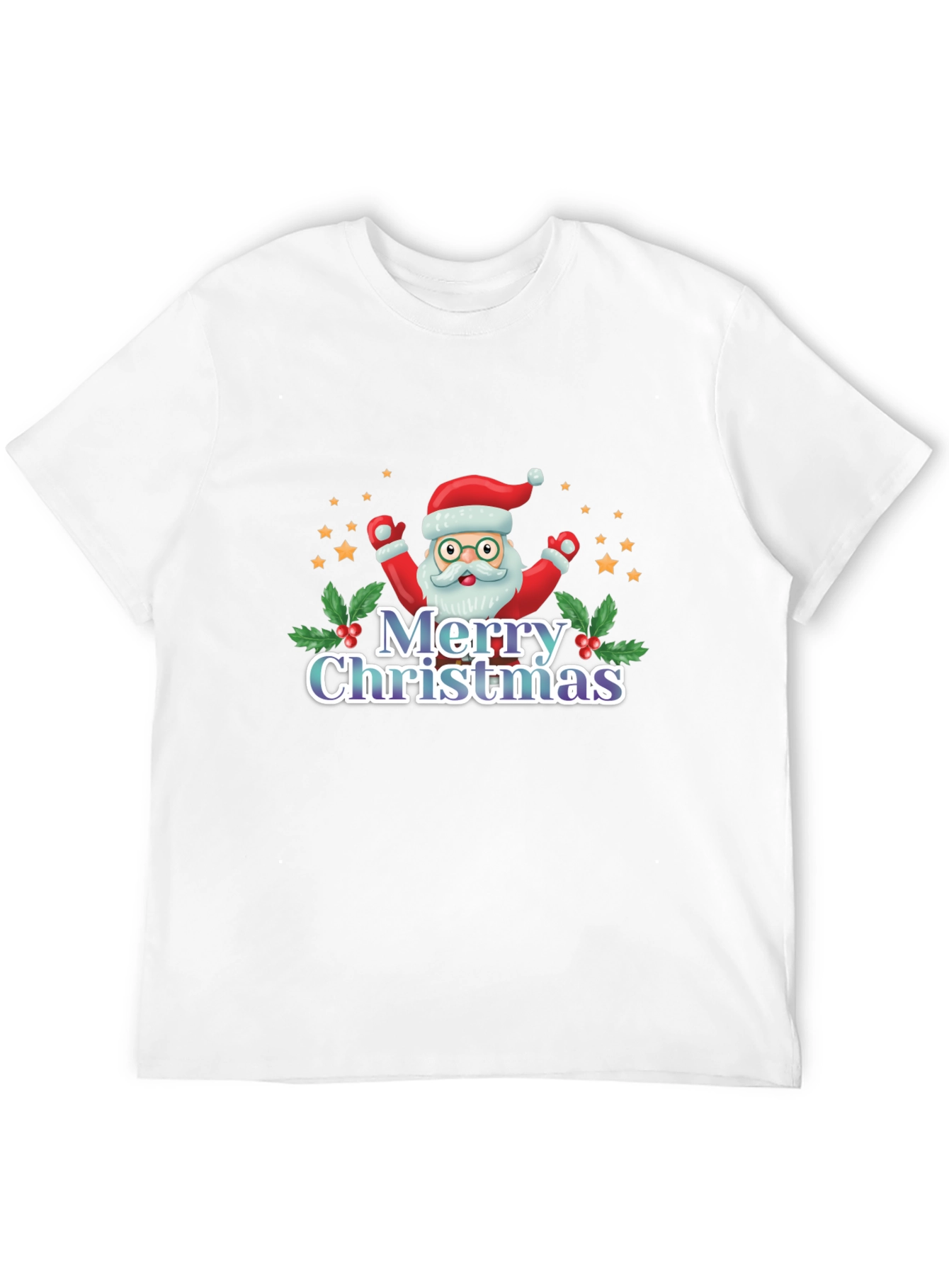 Festive Merry Christmas Santa Graphic Tee