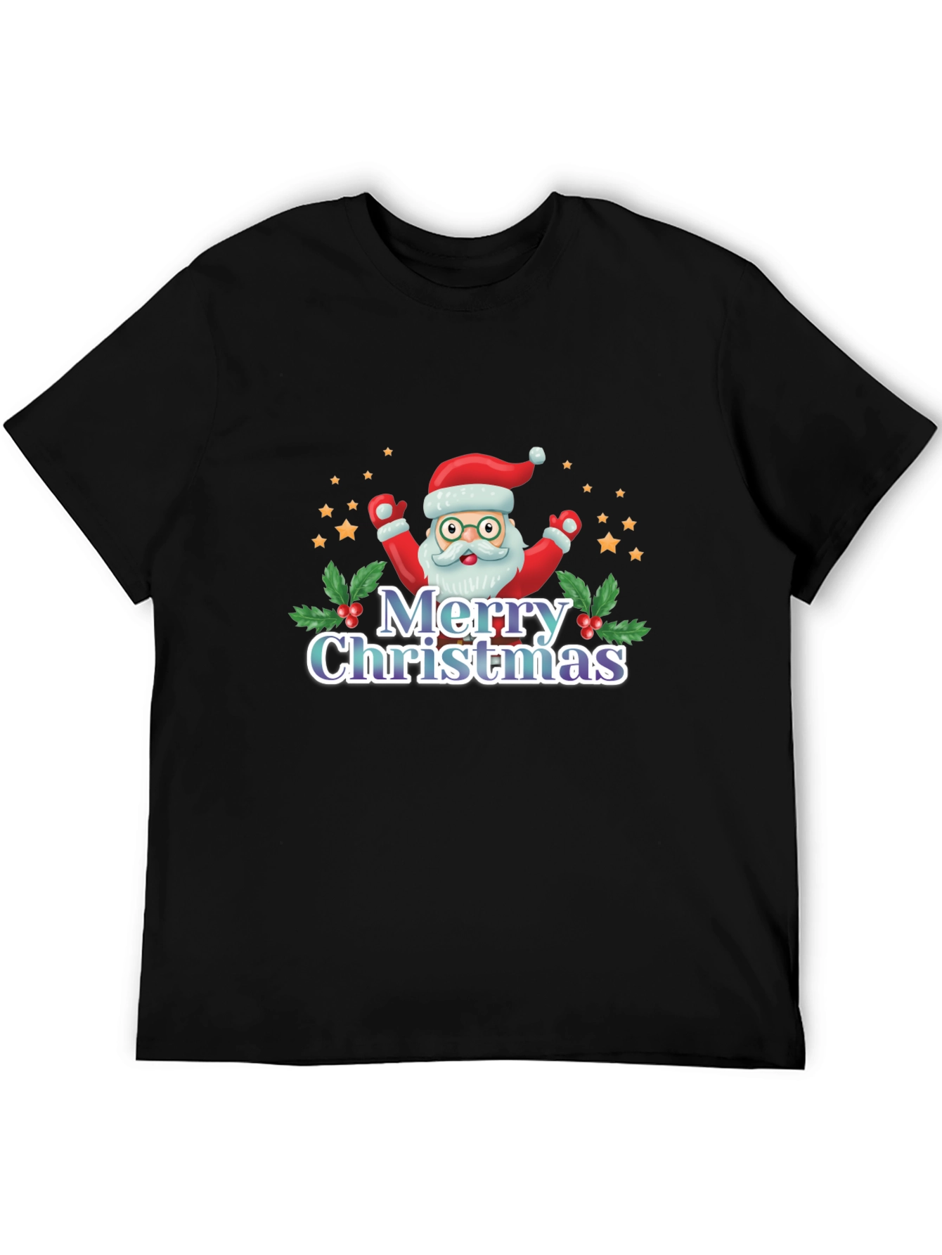 Festive Merry Christmas Santa Graphic Tee