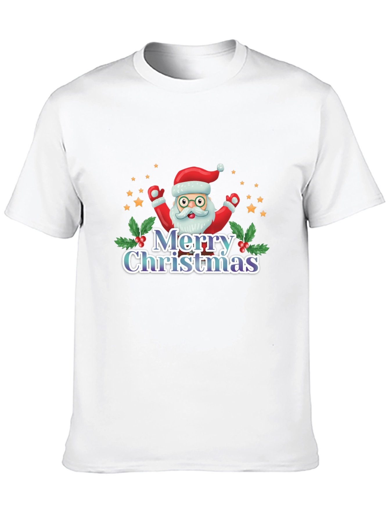 Festive Merry Christmas Santa Graphic Tee