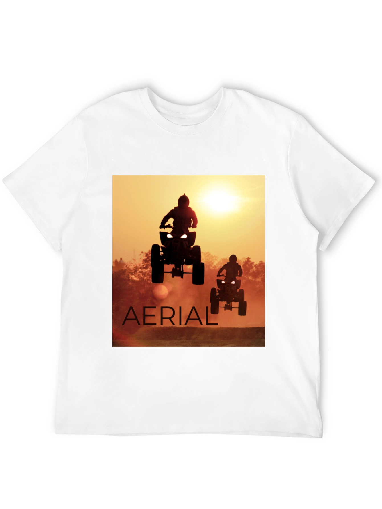 Aerial ATV Sunset Black T-Shirt