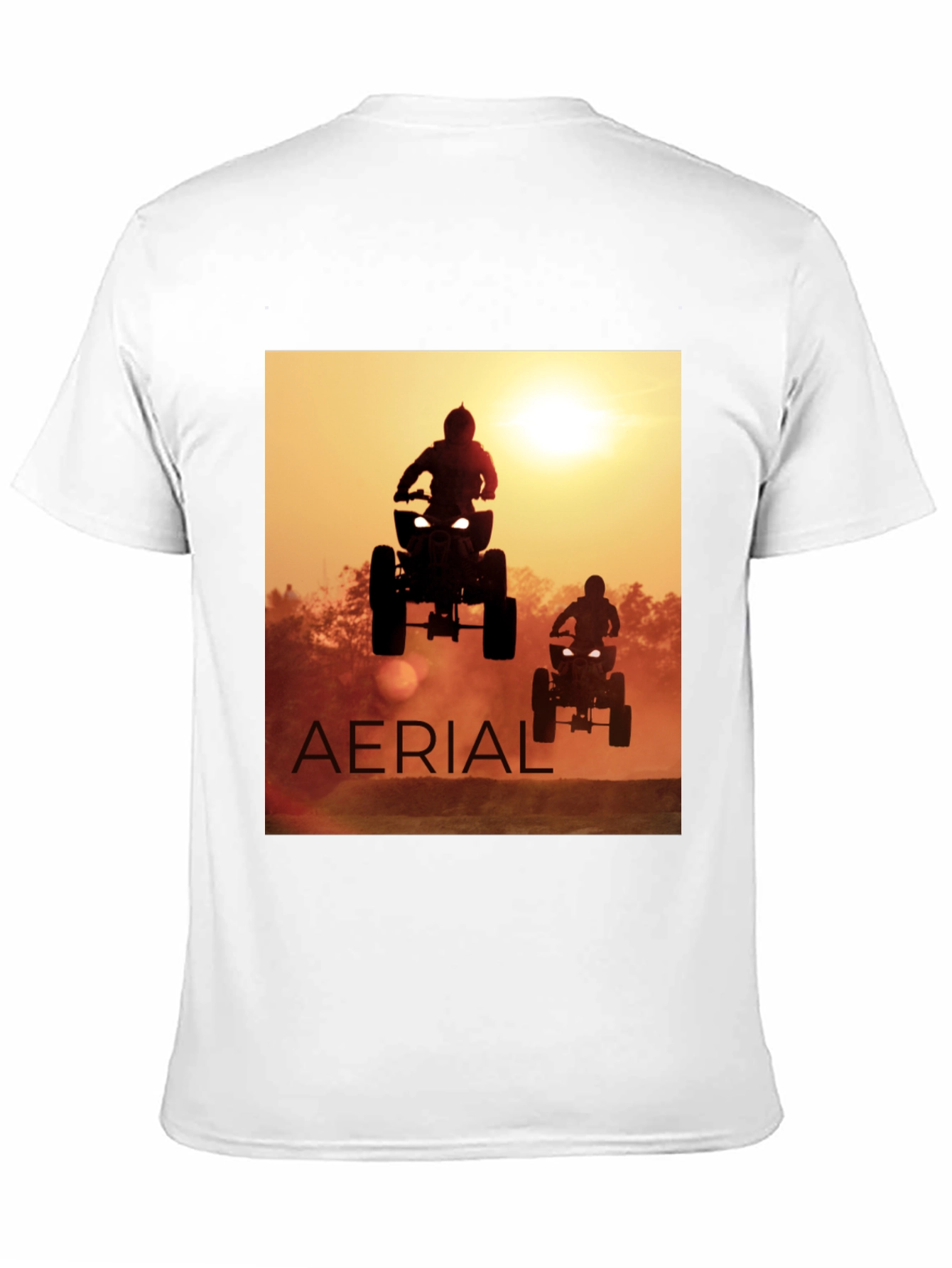 Aerial ATV Sunset Black T-Shirt
