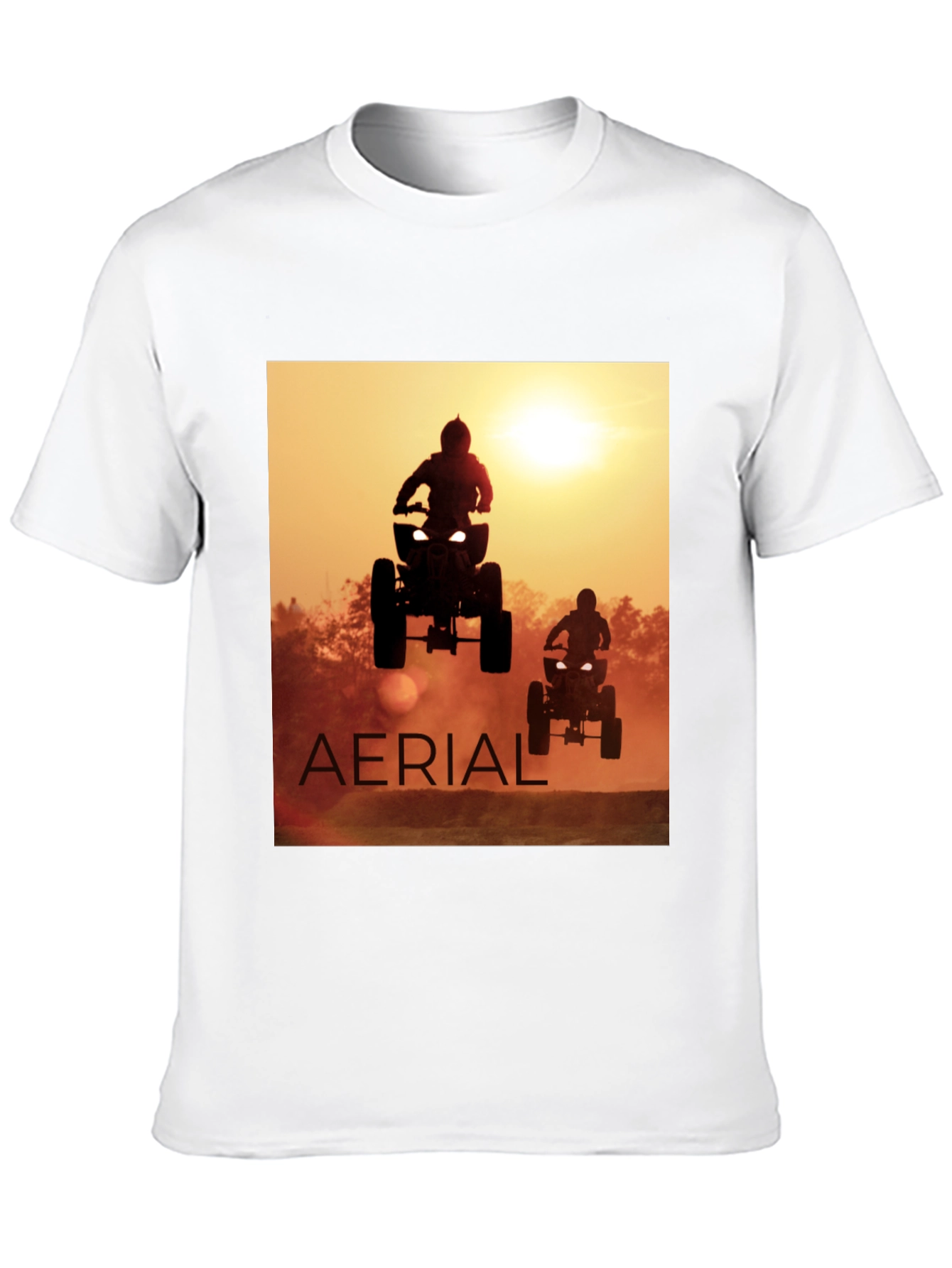 Aerial ATV Sunset Black T-Shirt