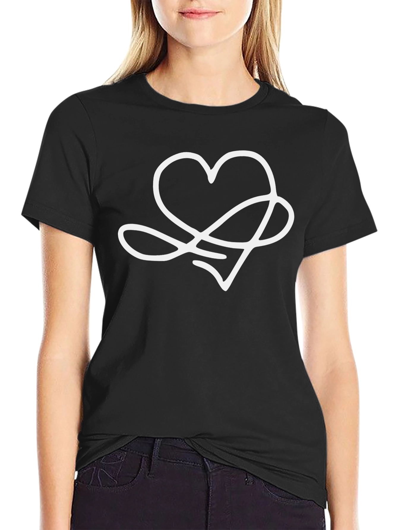 Heart Infinity Symbol Black T-Shirt