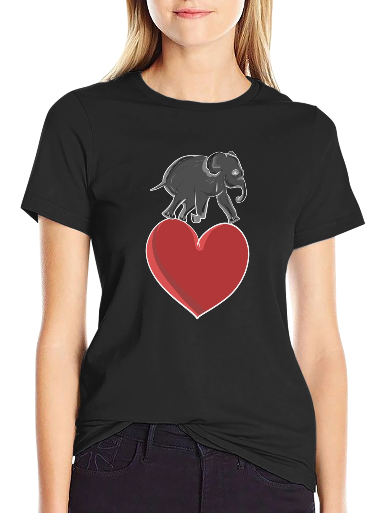 Elephant on Heart Graphic Tee