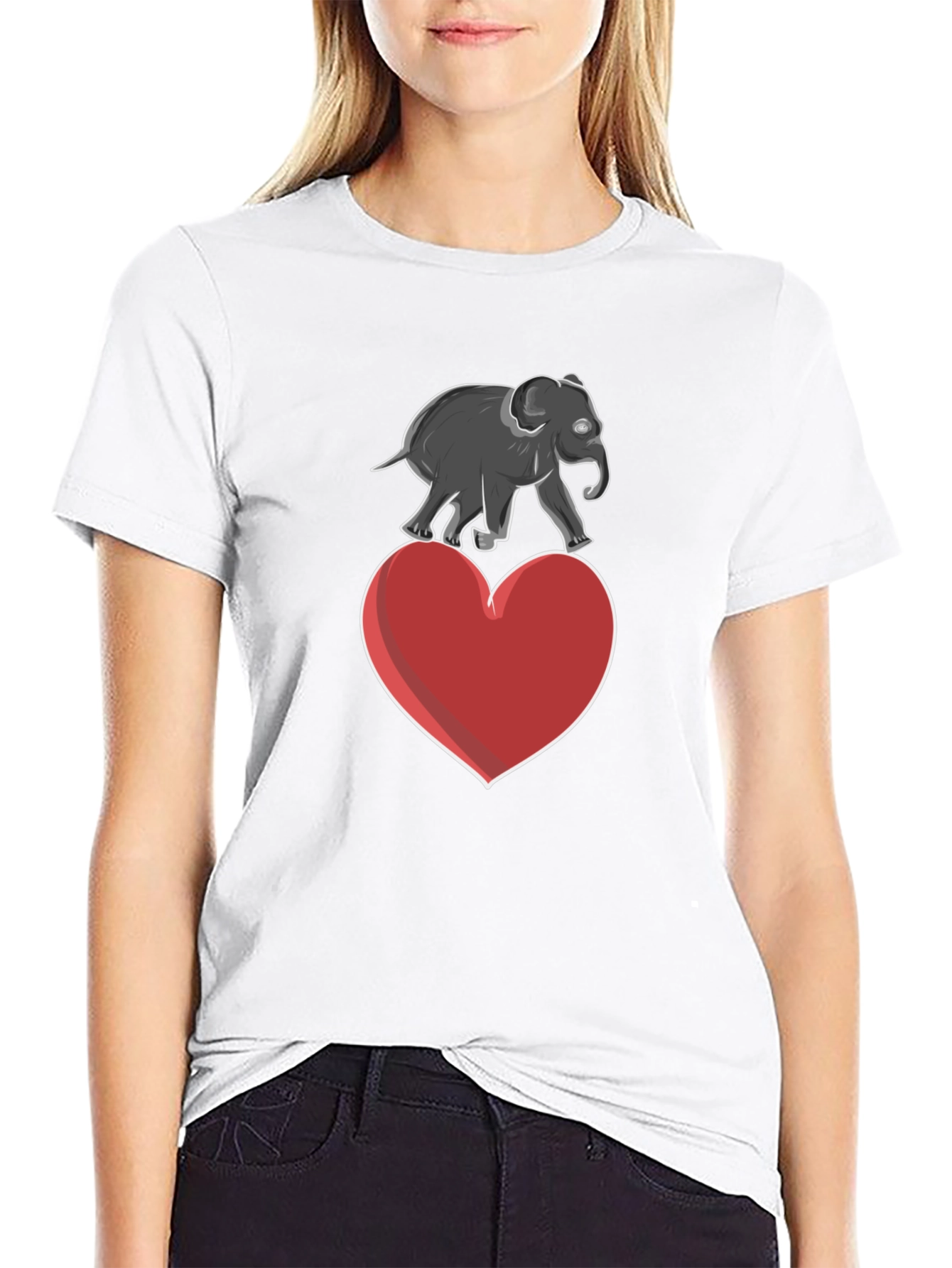 Elephant on Heart Graphic Tee
