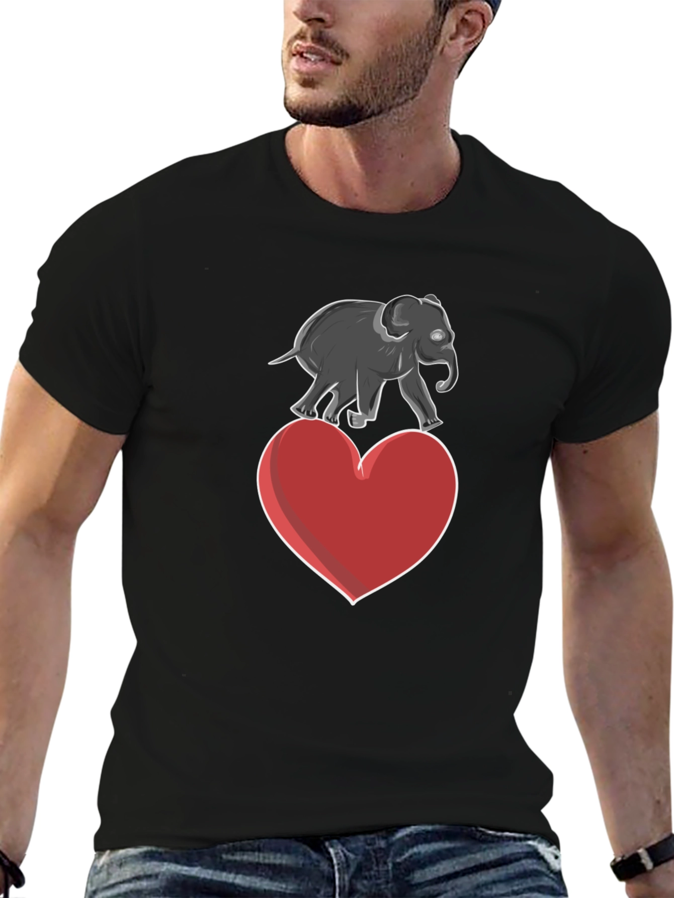 Elephant on Heart Graphic Tee