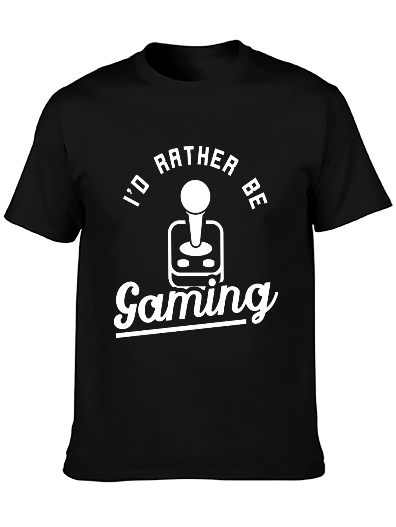 Id Rather Be Gaming Black T-Shirt Novelty Tee