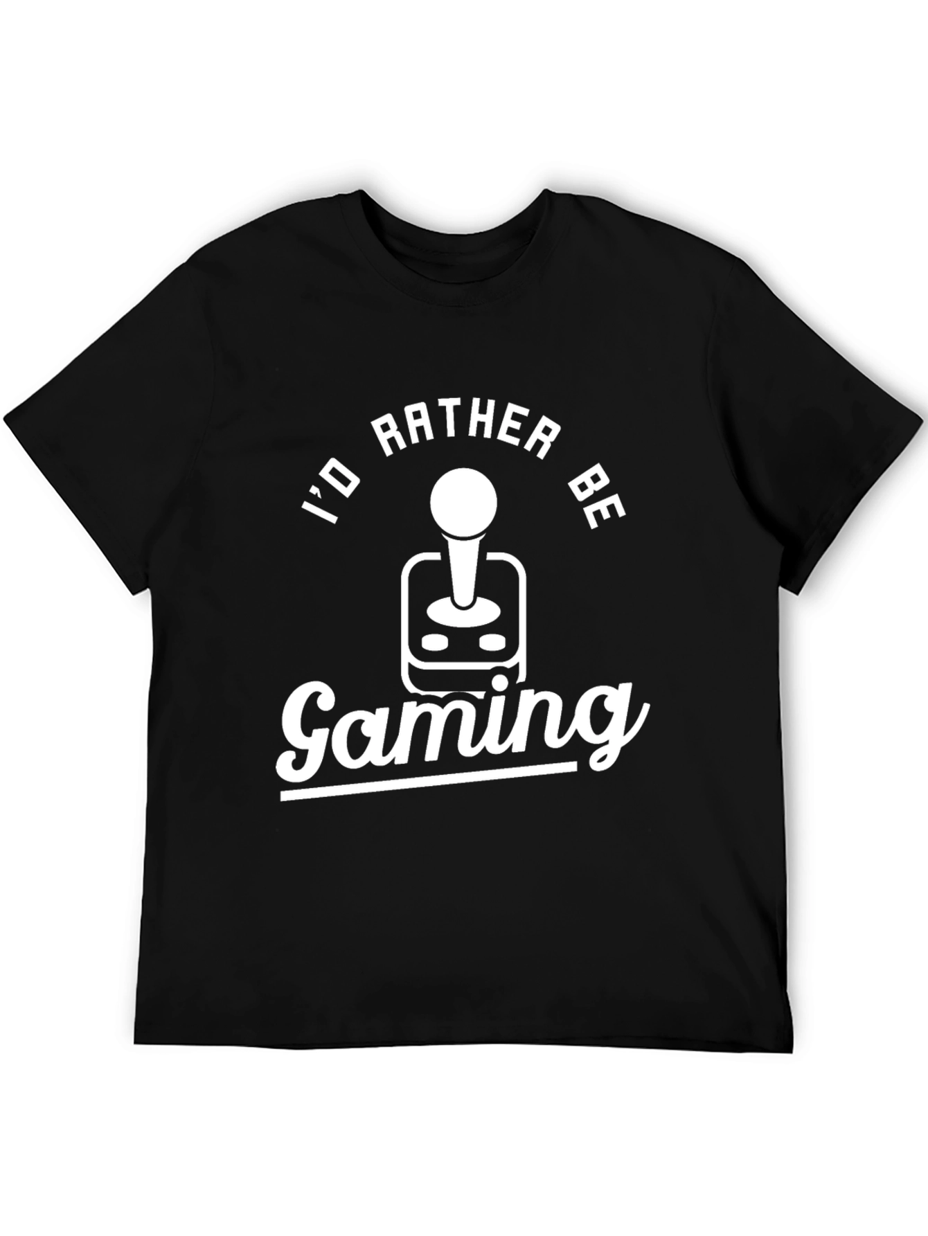 Id Rather Be Gaming Black T-Shirt Novelty Tee