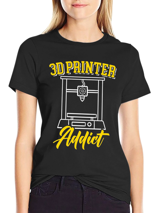 3D Printer Addict Black Graphic Tee