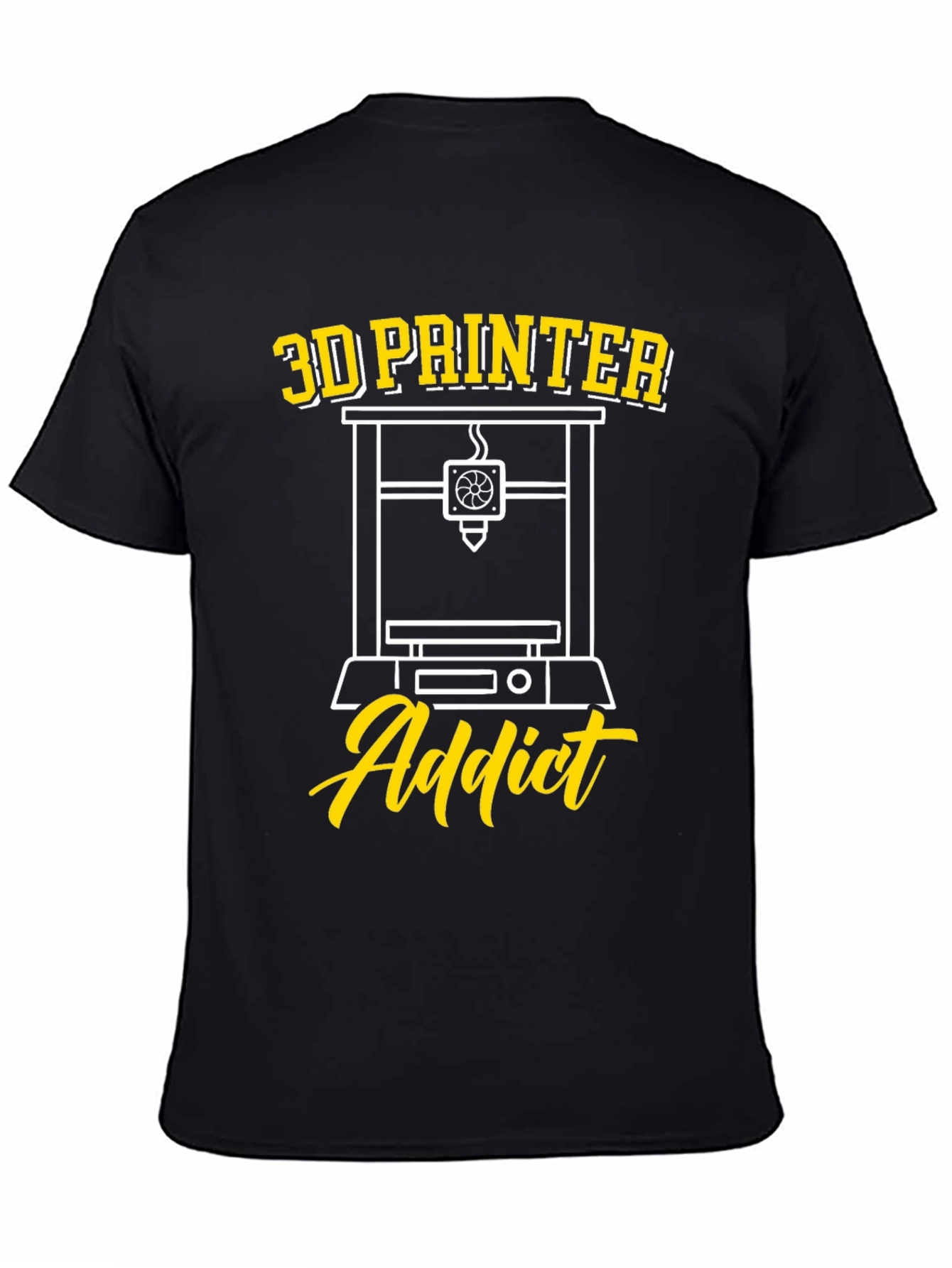 3D Printer Addict Black Graphic Tee