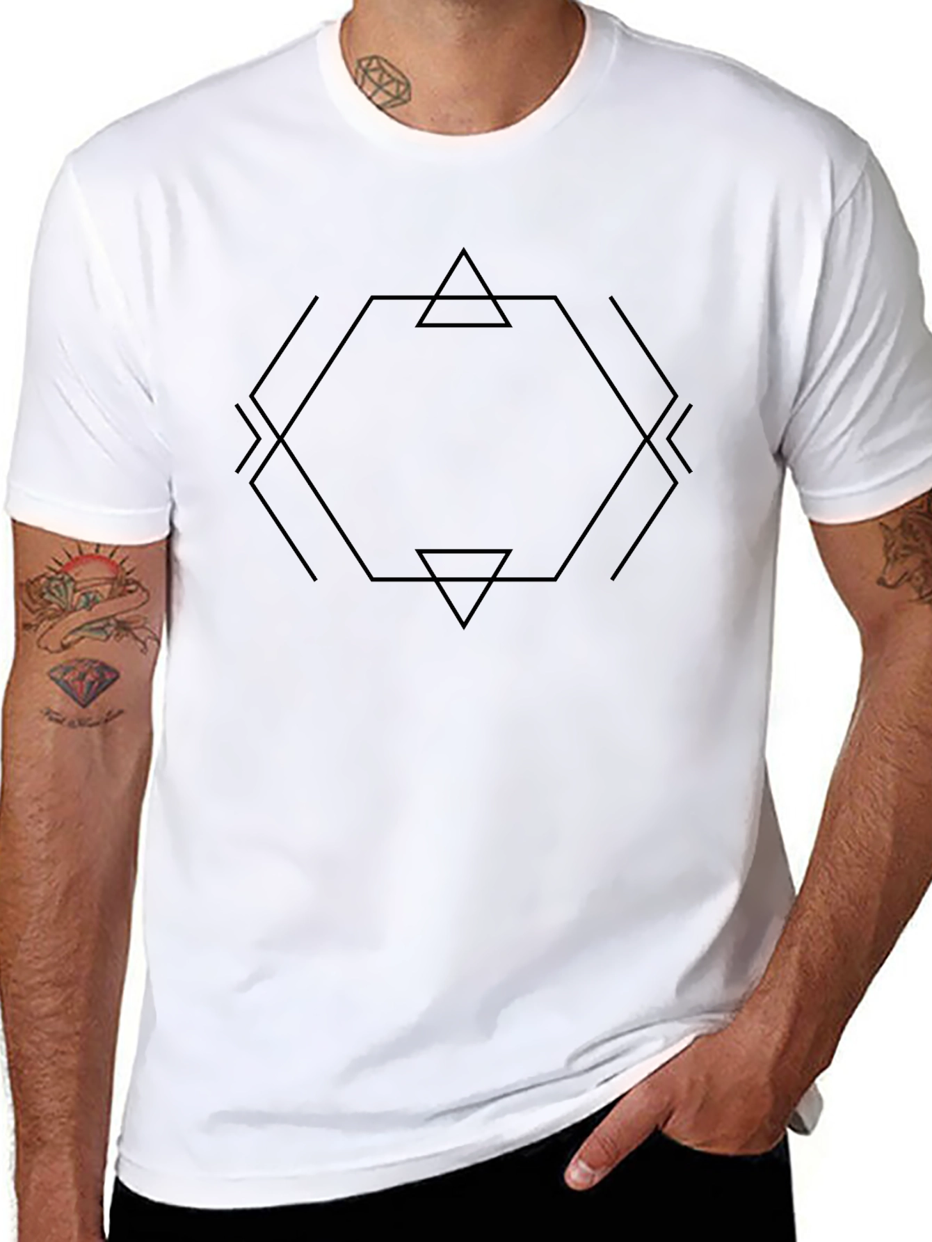 Geometric Graphic Black T-Shirt