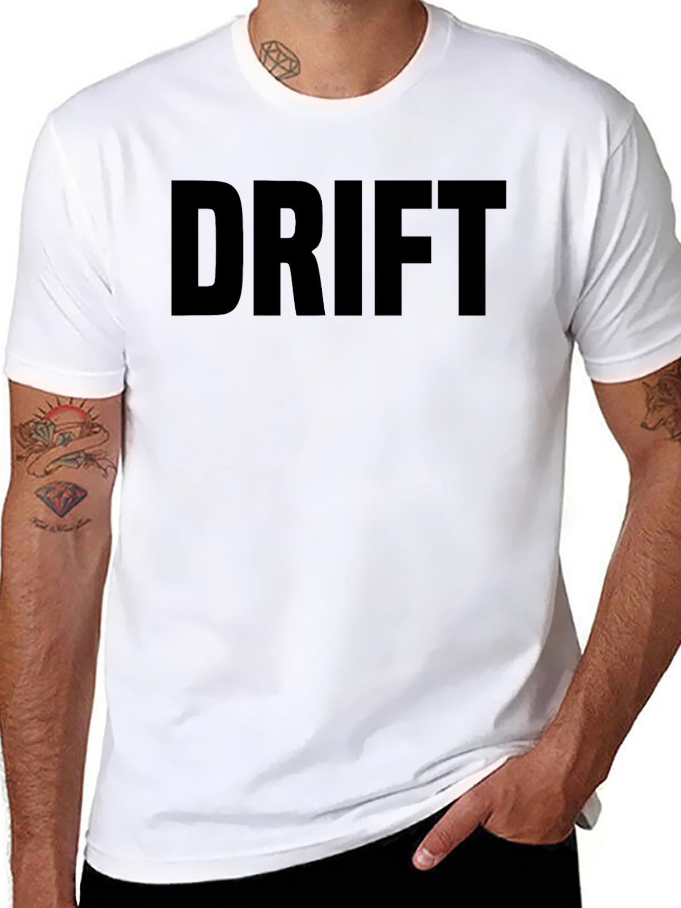 Drift Graphic Tee - Black Cotton Short Sleeve