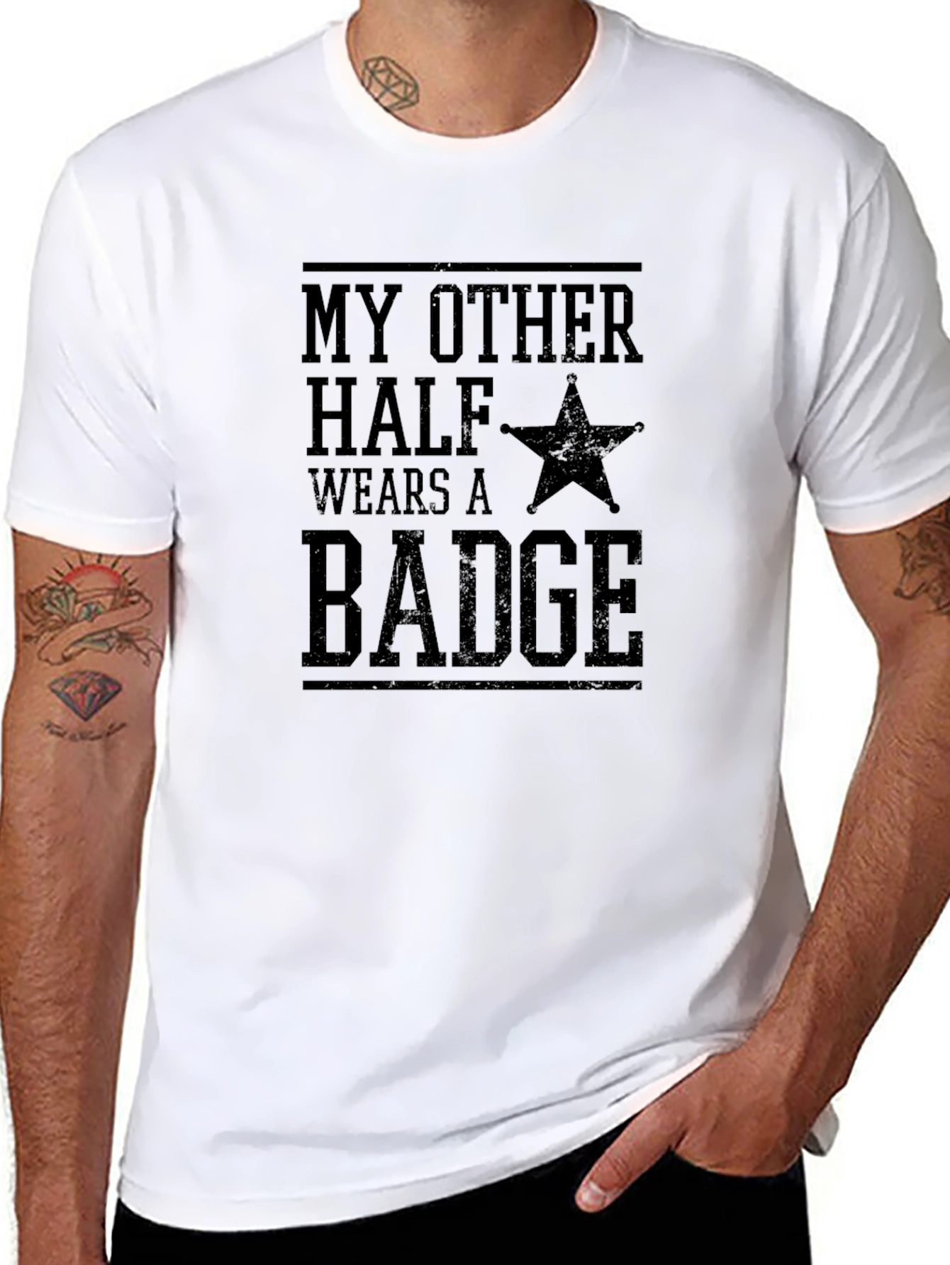 My Other Half Wears A Badge T-Shirt