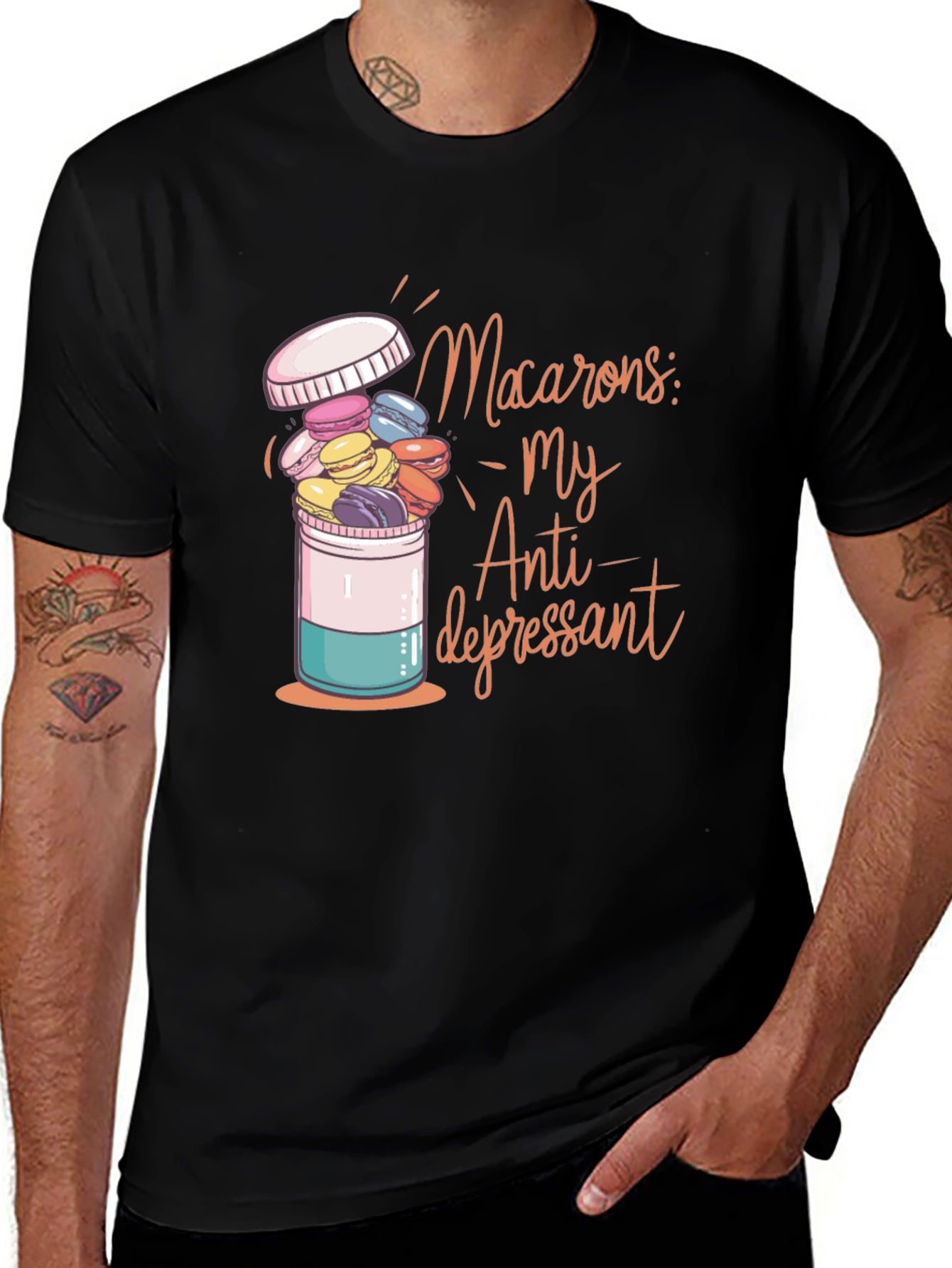 Macaron Antidepressant Graphic T-Shirt