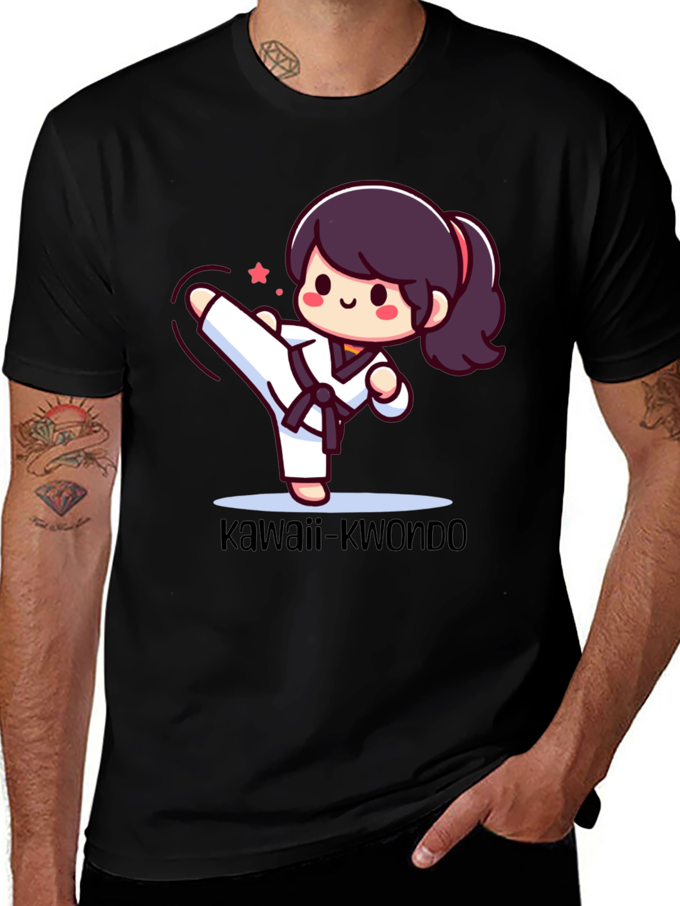 Kawaii Kwondo Black T-Shirt