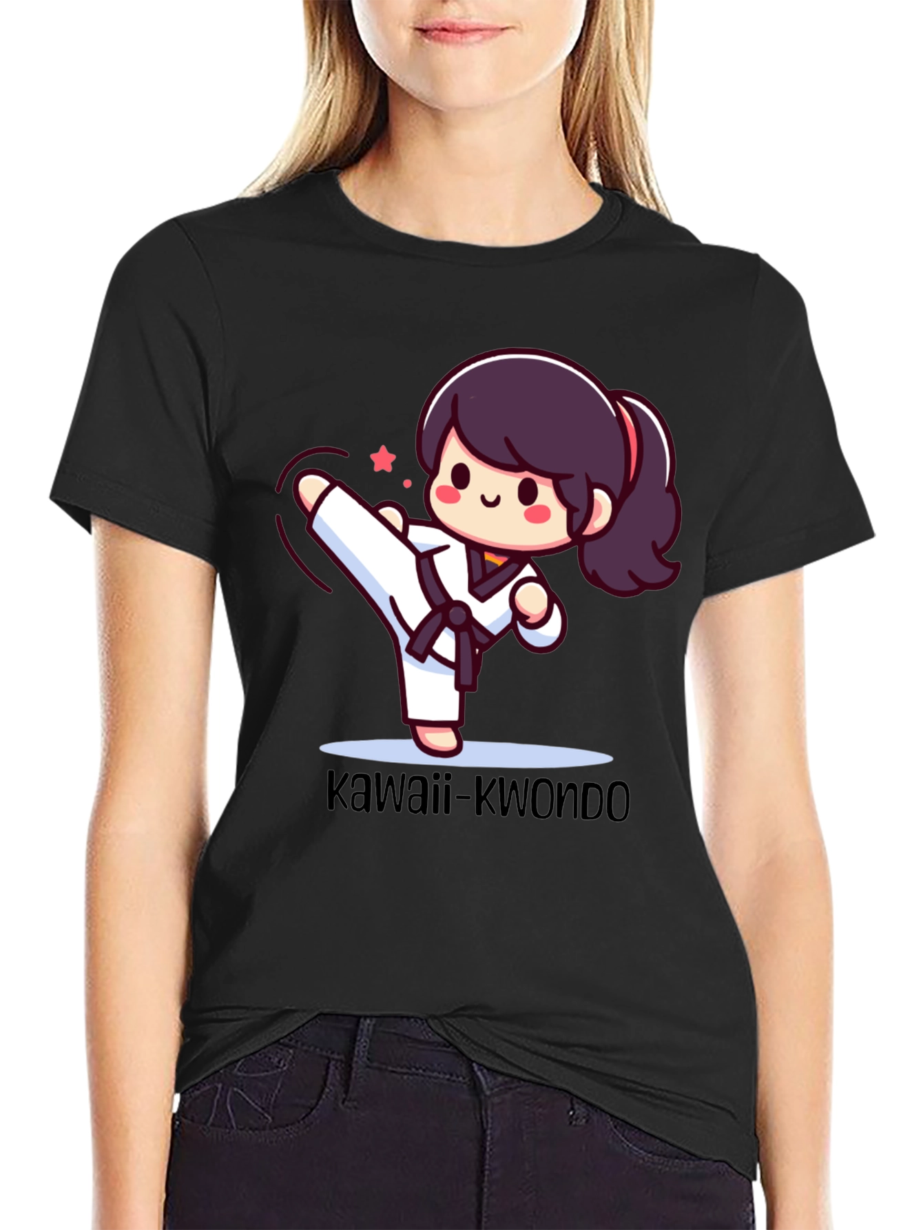Kawaii Kwondo Black T-Shirt