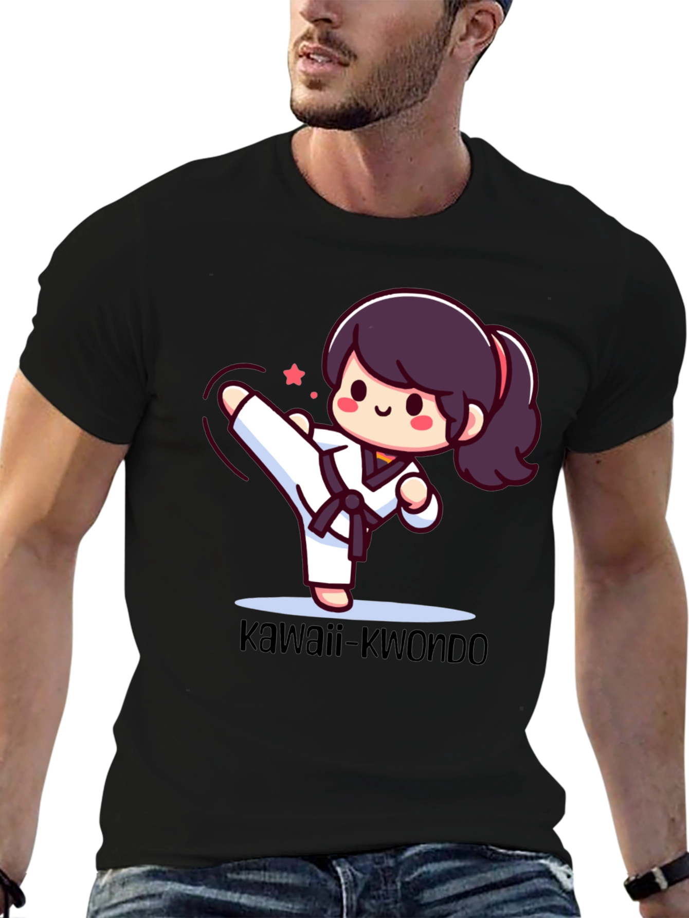 Kawaii Kwondo Black T-Shirt