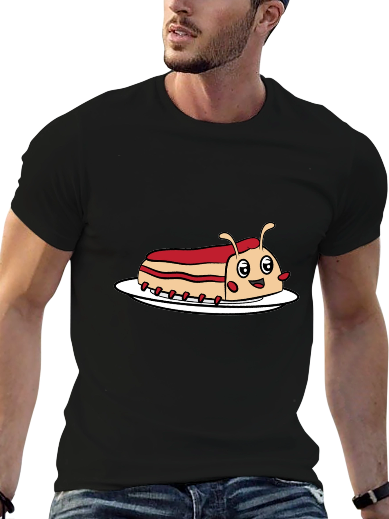 Cartoon Sandwich Bug Graphic Tee - Funny Novelty Shirt
