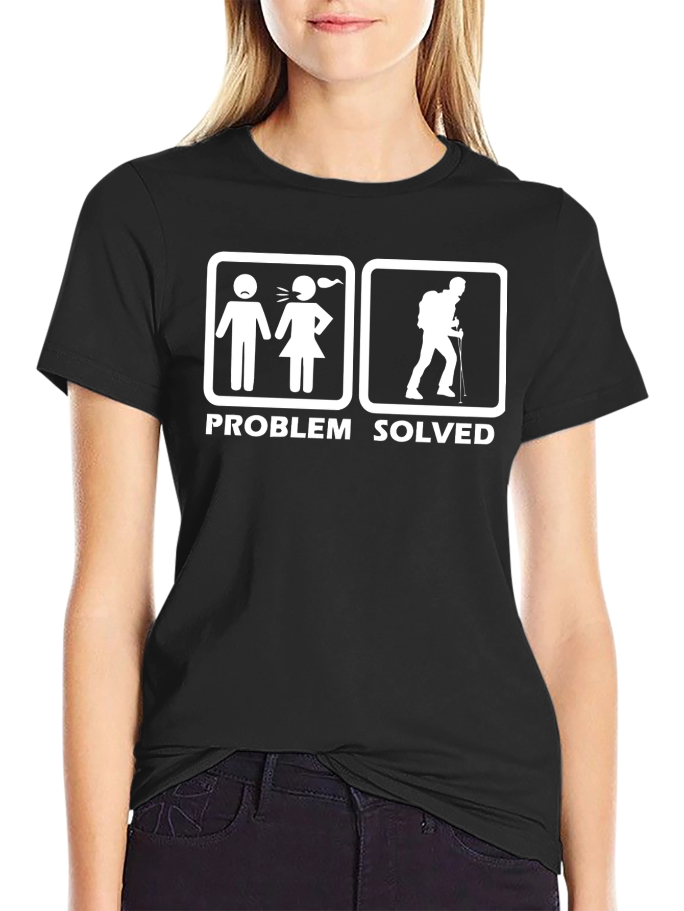 Problem Solved Hiking T-Shirt Funny Gift