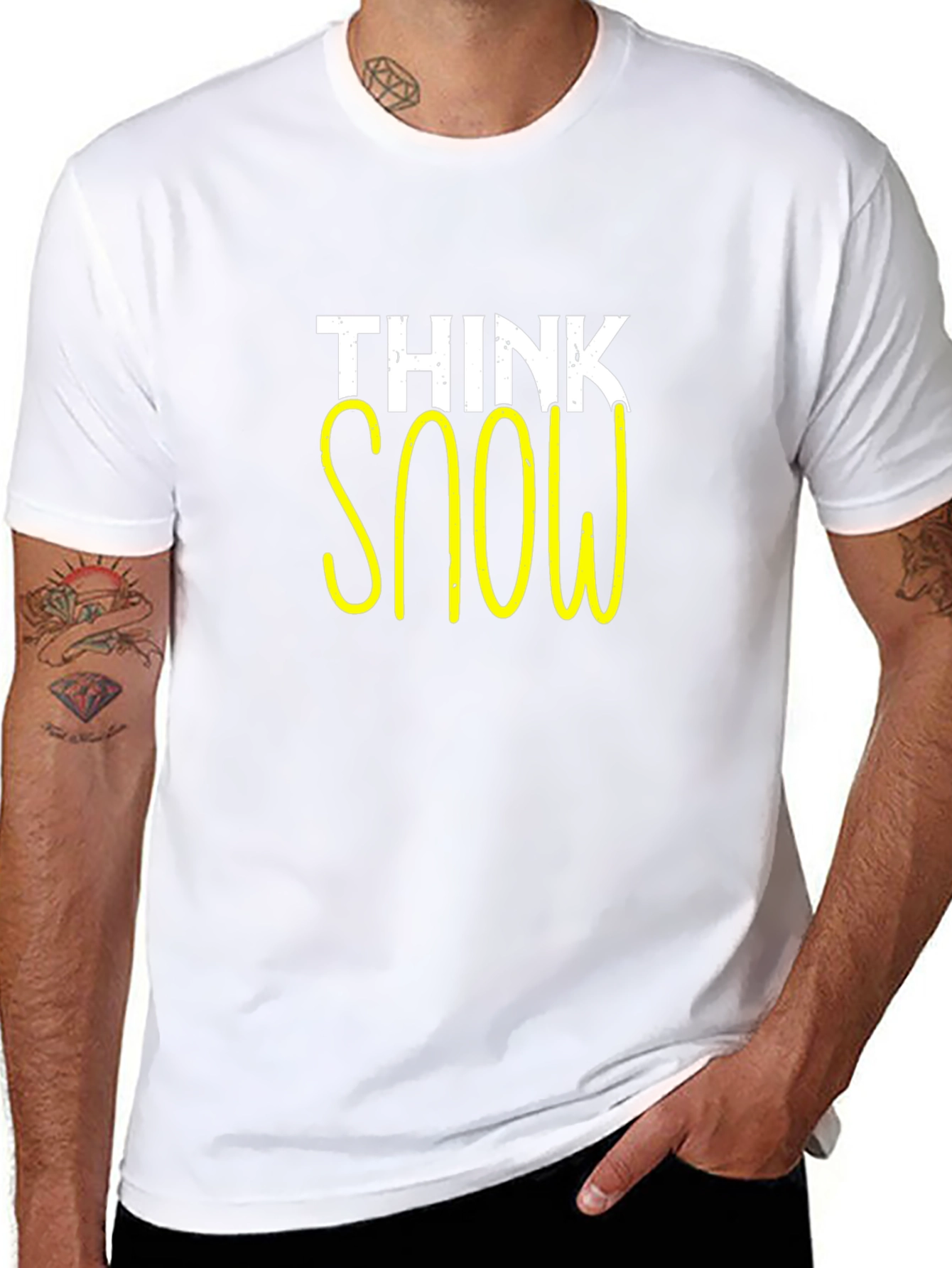 Think Snow Graphic Tee - Black Casual T-Shirt