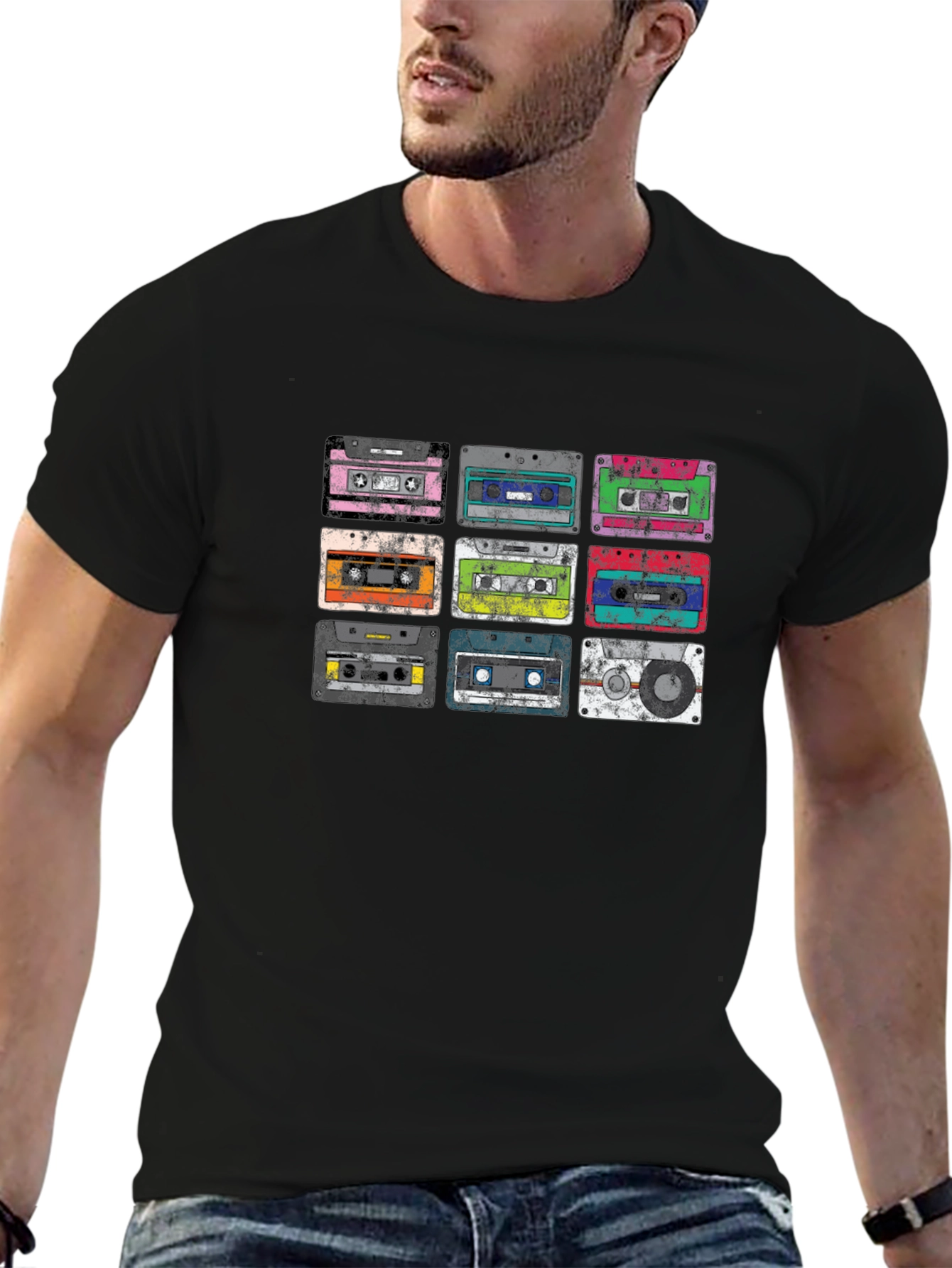 Retro Cassette Tape Graphic Tee - Classic Audio Style