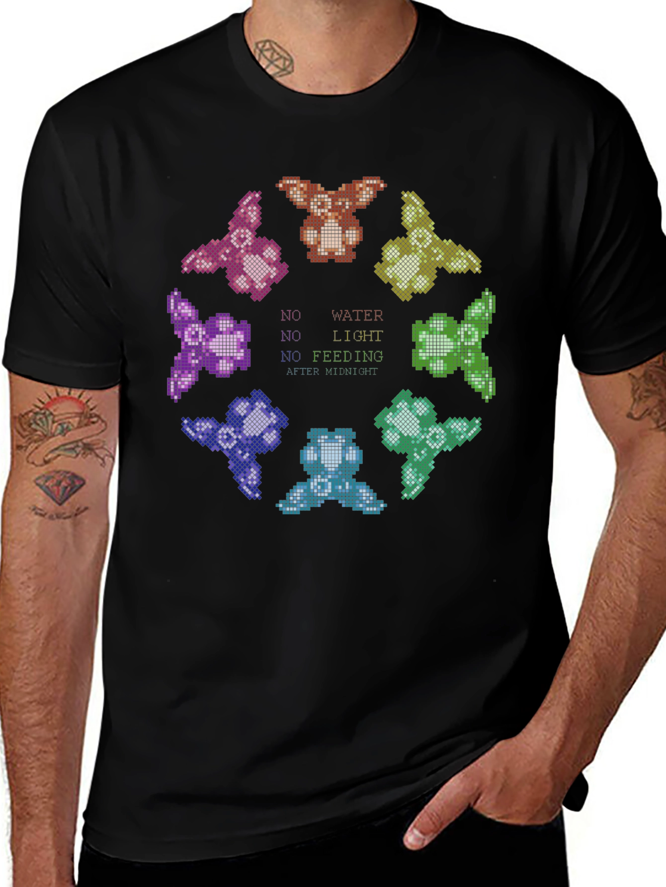 Gremlins Care Instructions Graphic Black T-Shirt