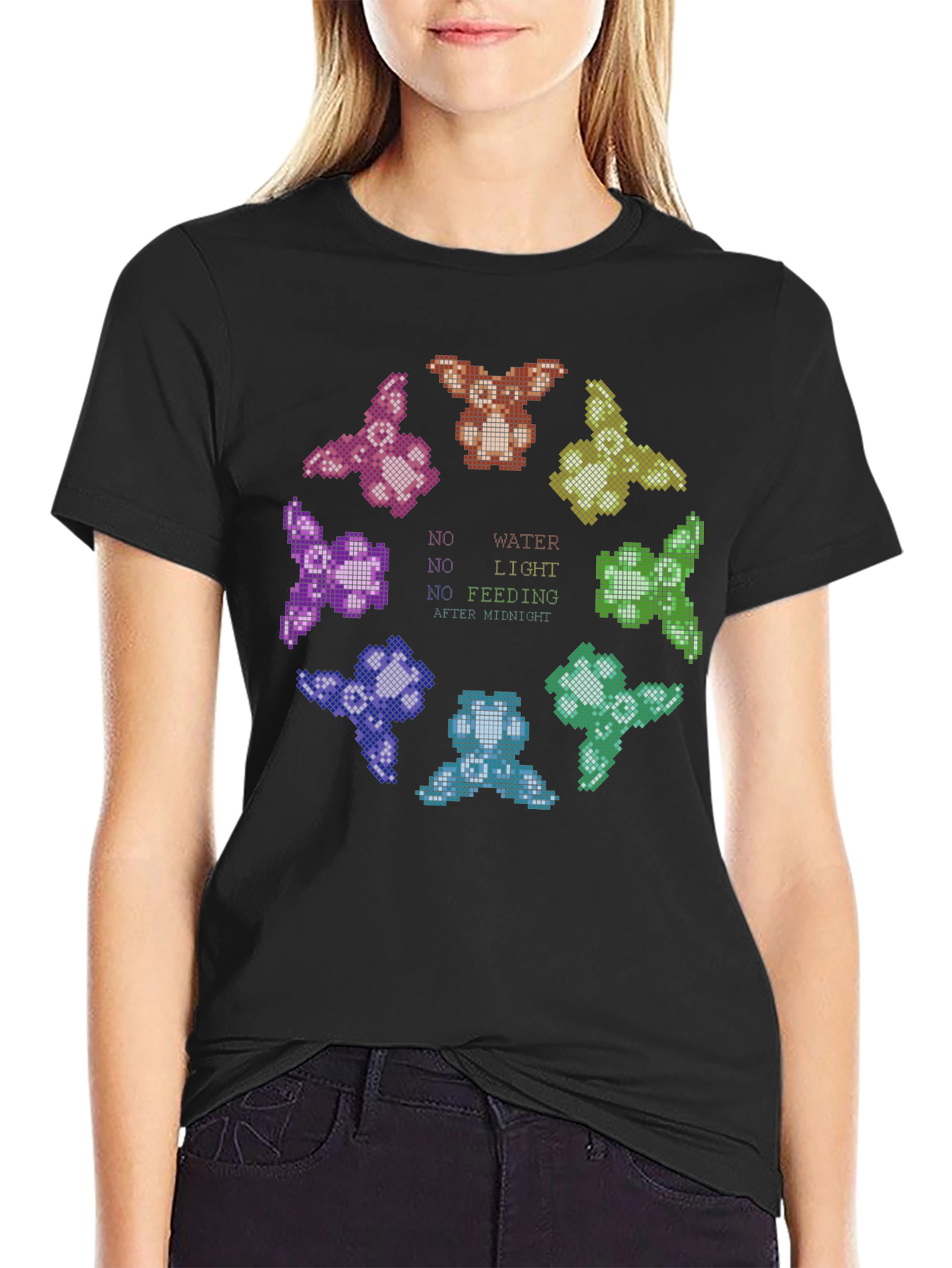 Gremlins Care Instructions Graphic Black T-Shirt