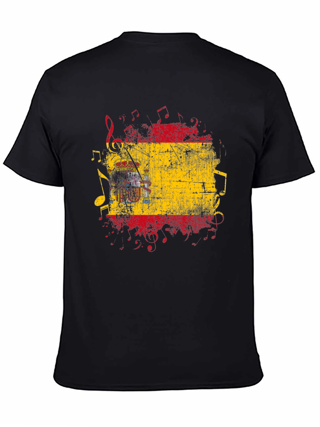 Spanish Flag Music Notes Graphic Tee