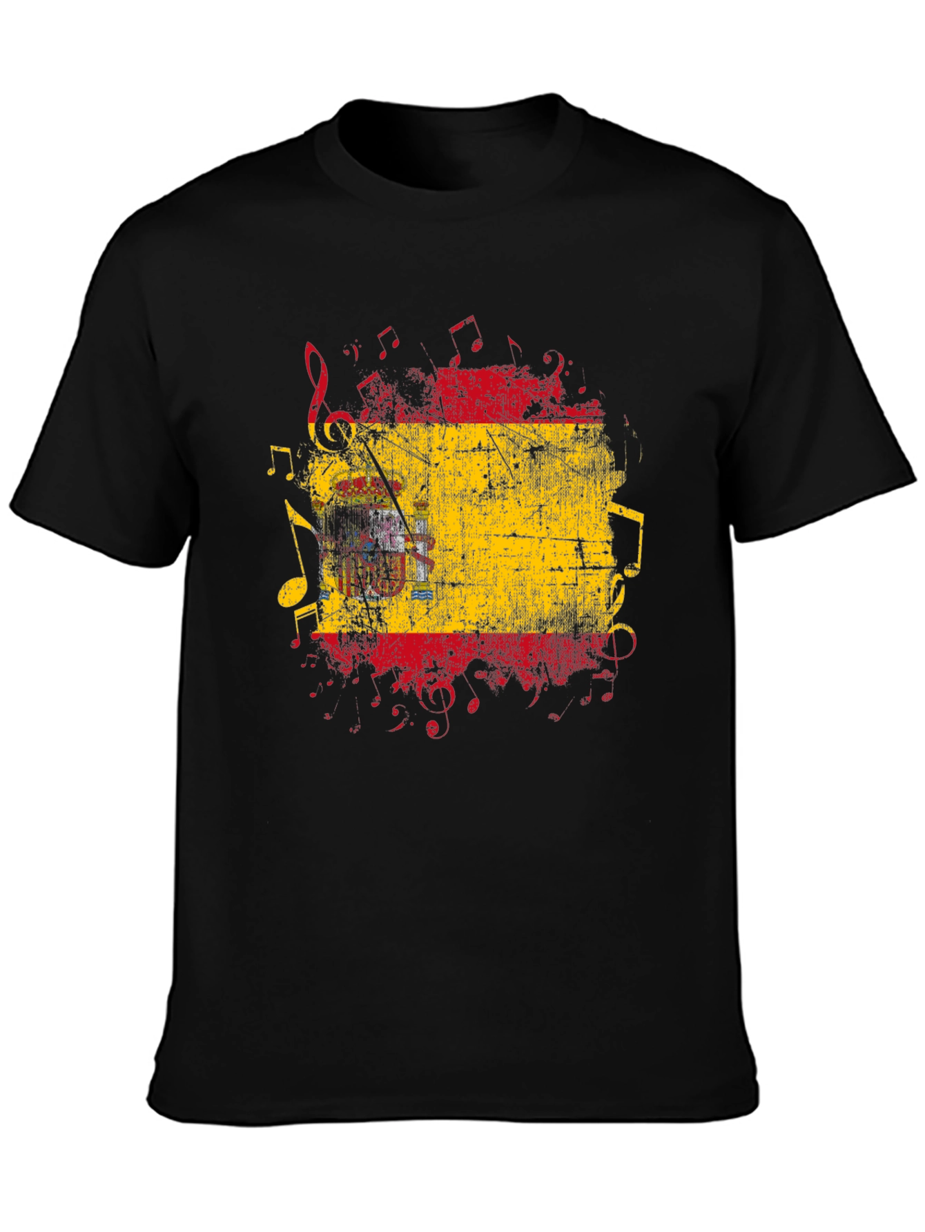 Spanish Flag Music Notes Graphic Tee