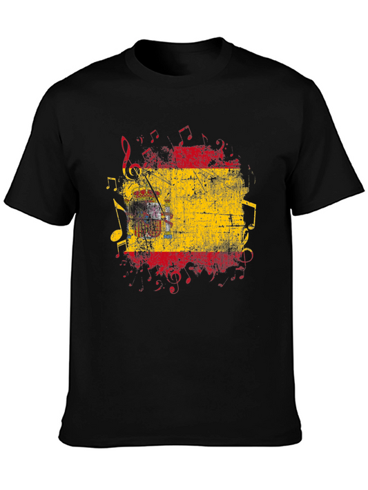 Spanish Flag Music Notes Graphic Tee