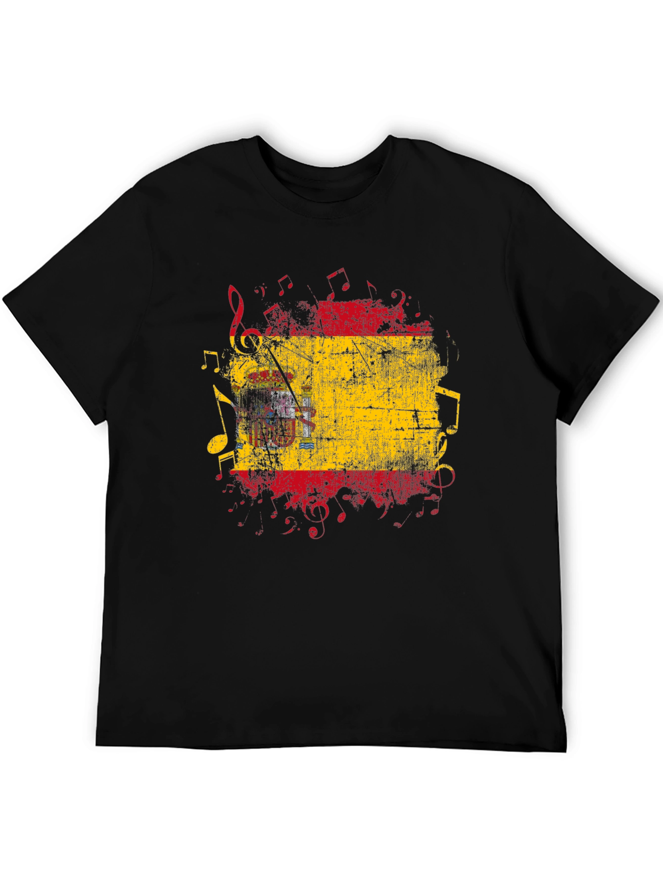 Spanish Flag Music Notes Graphic Tee