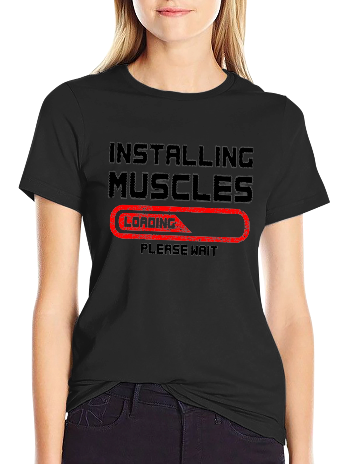 Installing Muscles T-Shirt - Funny Gym Workout Tee