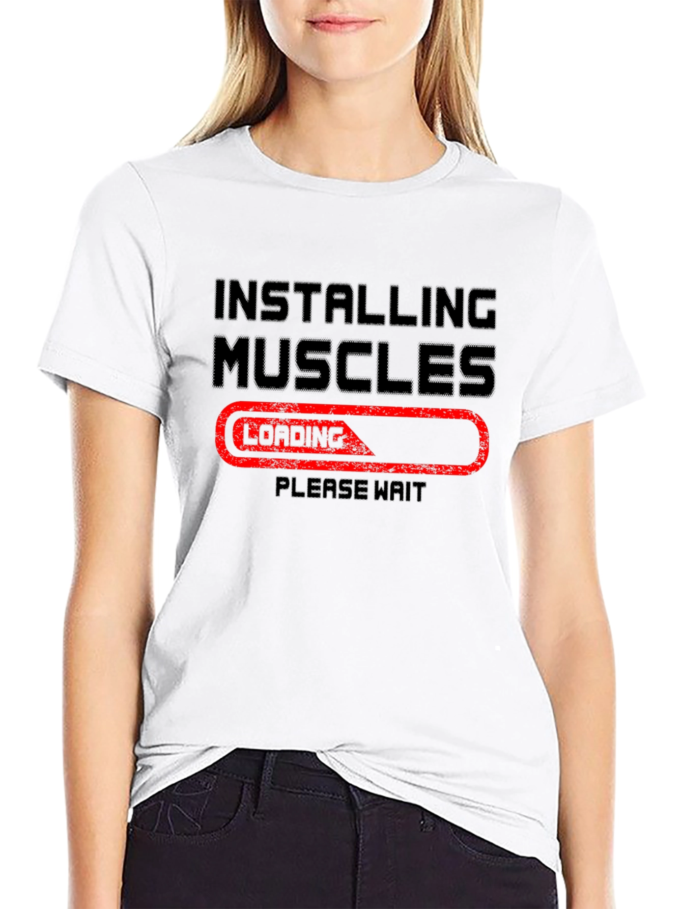 Installing Muscles T-Shirt - Funny Gym Workout Tee