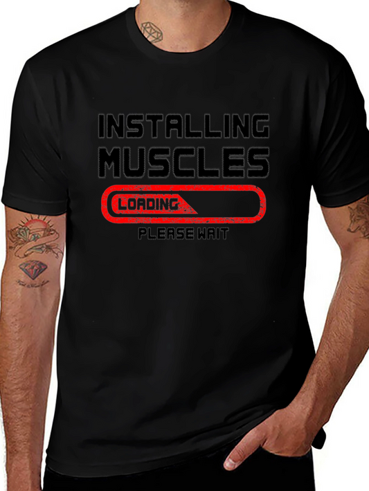 Installing Muscles T-Shirt - Funny Gym Workout Tee