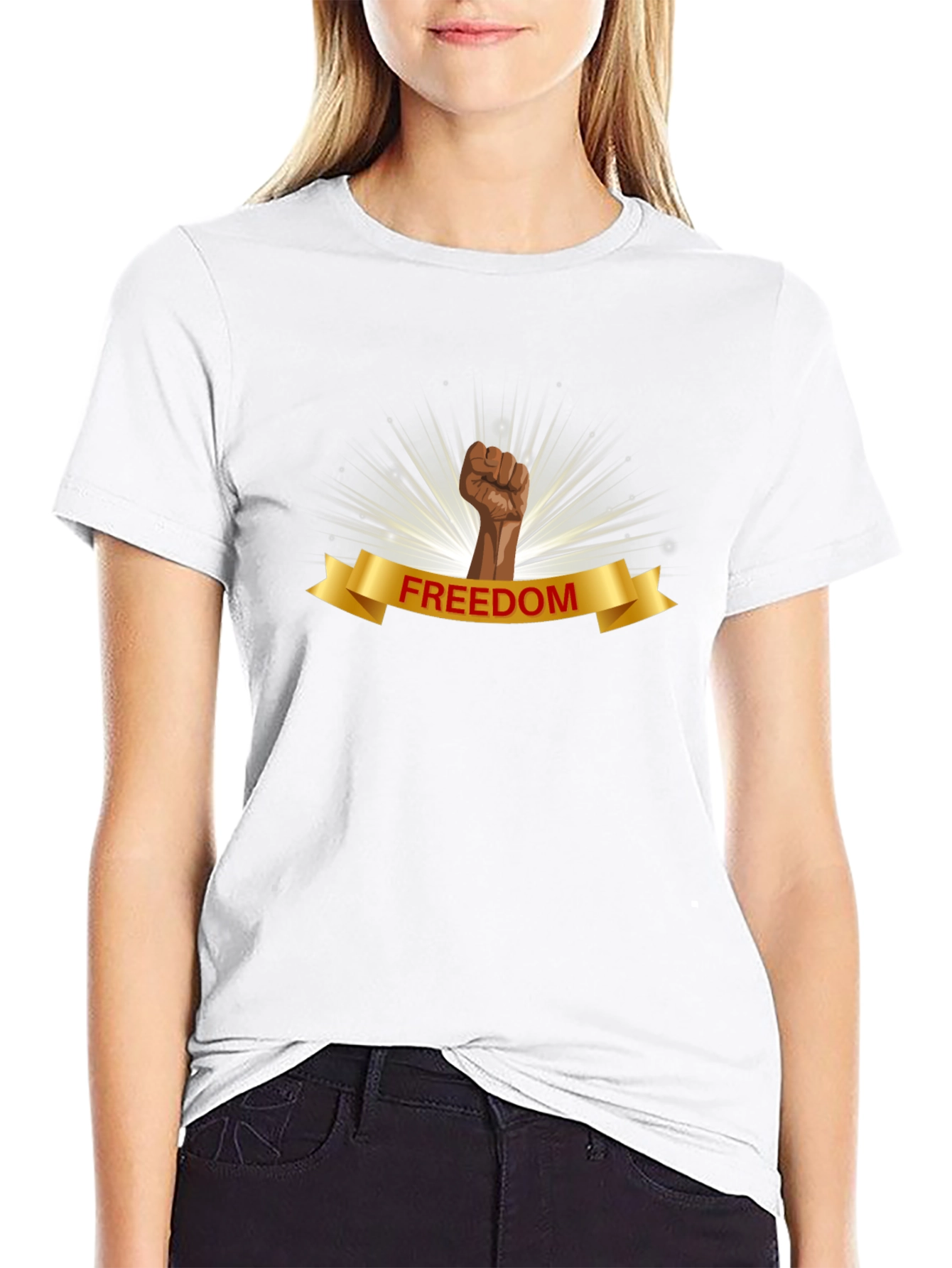 Freedom Fist Graphic Black T-Shirt