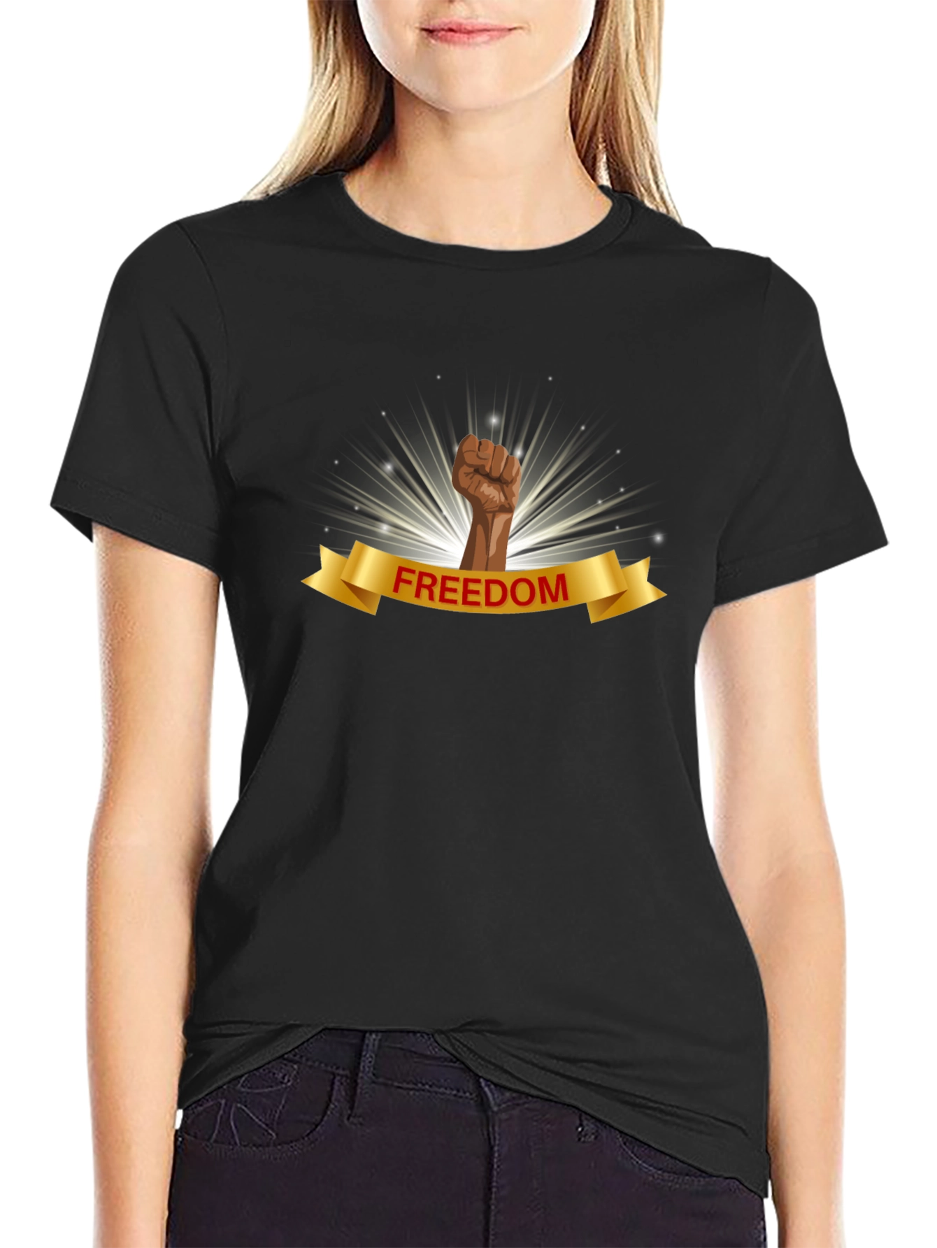 Freedom Fist Graphic Black T-Shirt